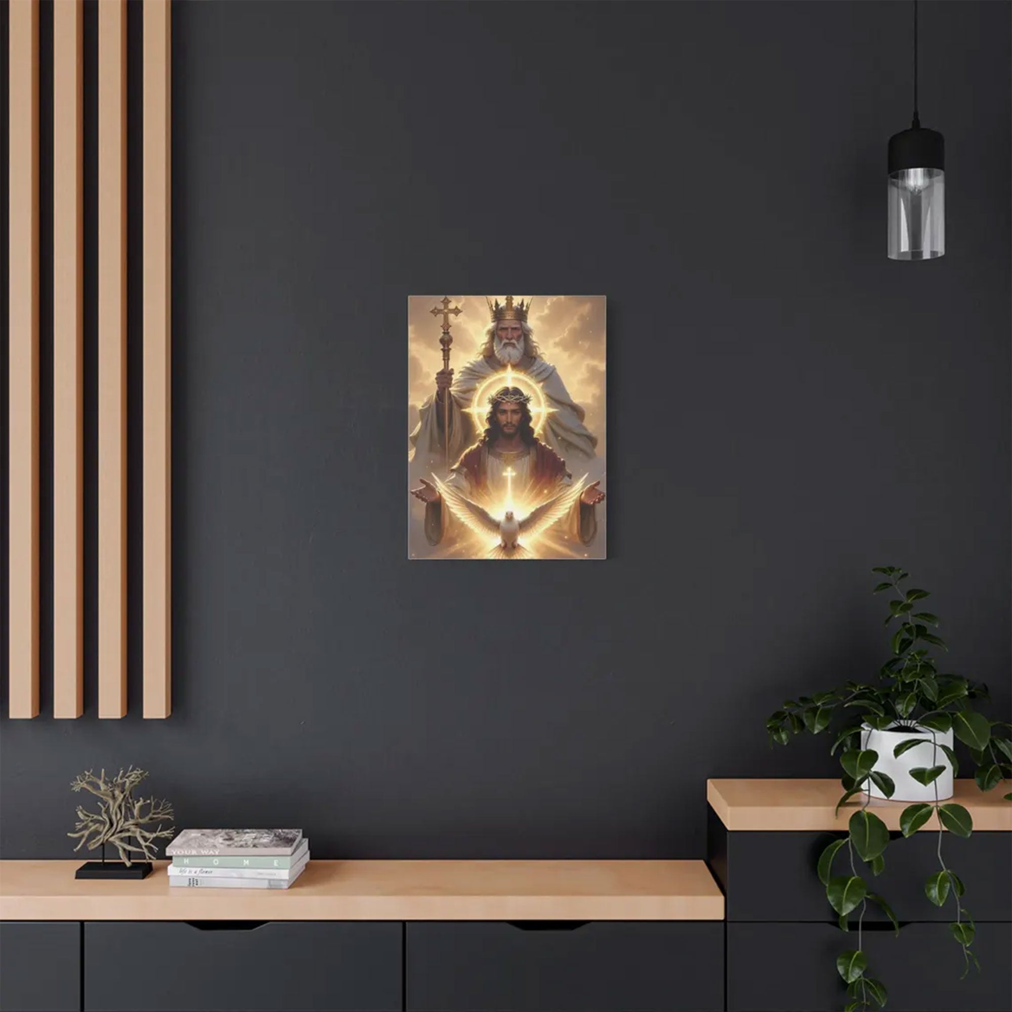 Holy Trinity Canvas Print, Christian Wall Art, God the Father Son and Holy Spirit Decor, Faith Home Decor