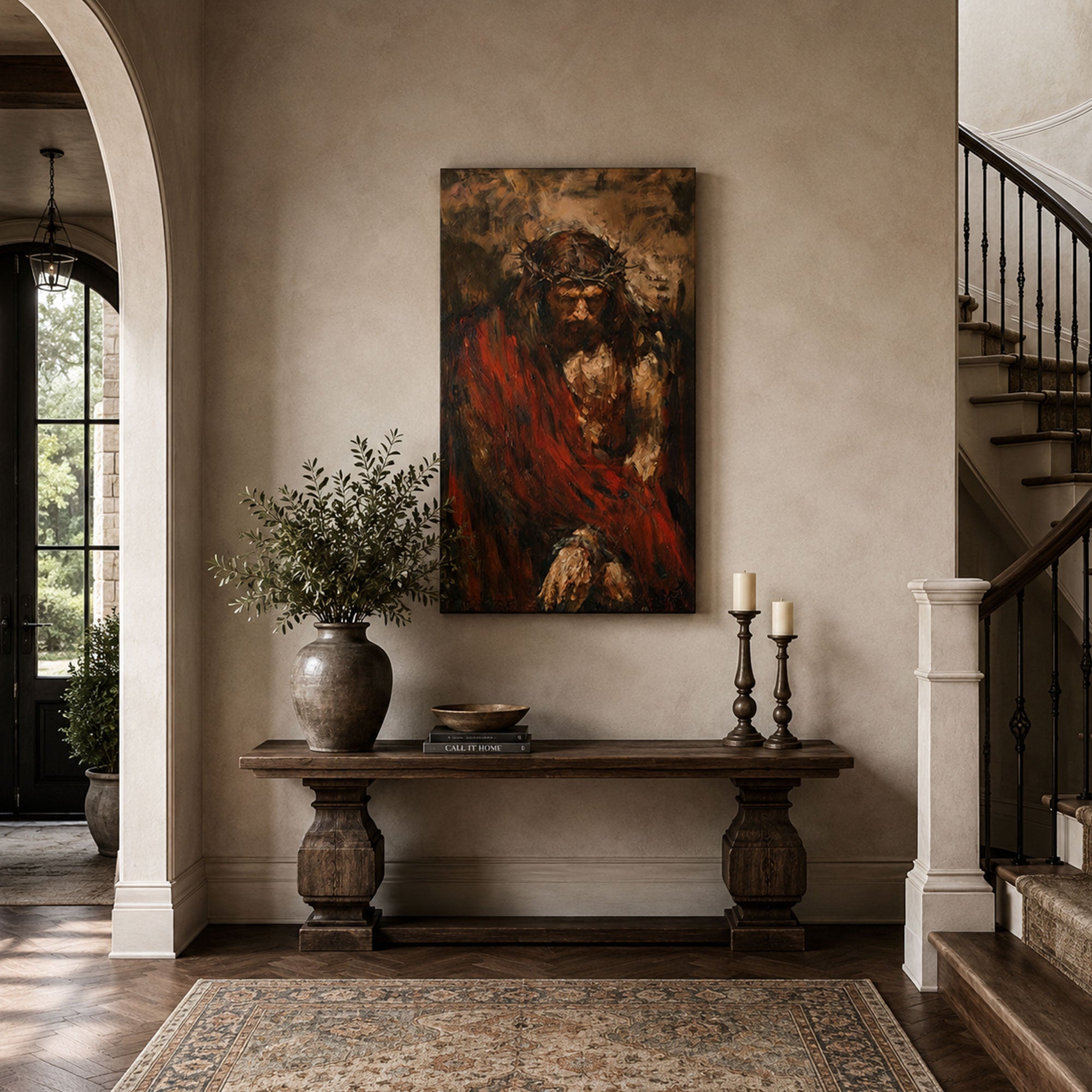 Jesus Crown of Thorns Canvas Print, Passion of Christ Christian Wall Art, Faith Home Decor Gift
