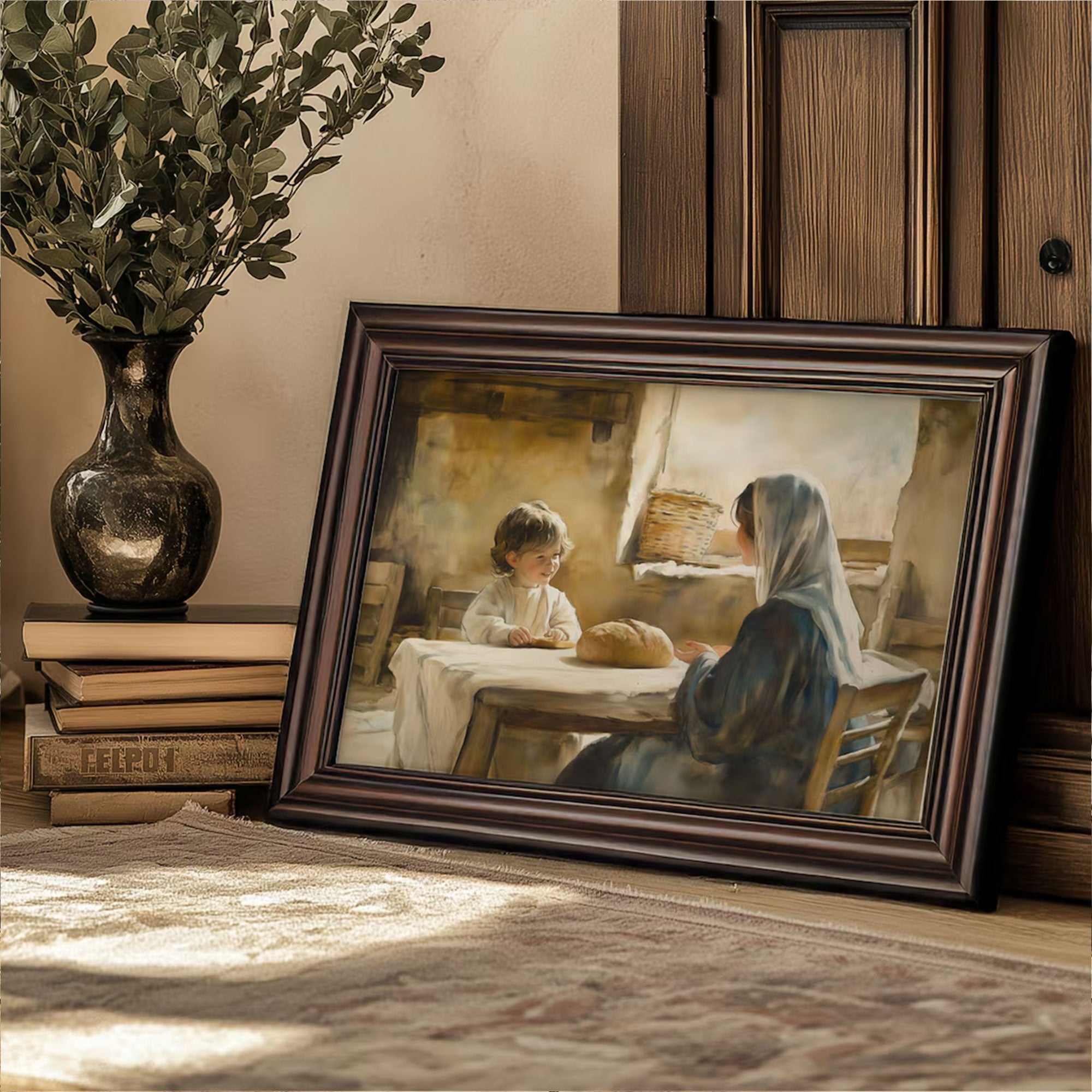 Mother Mary and Jesus Canvas Print, Catholic Wall Art, Christian Religious Home Decor