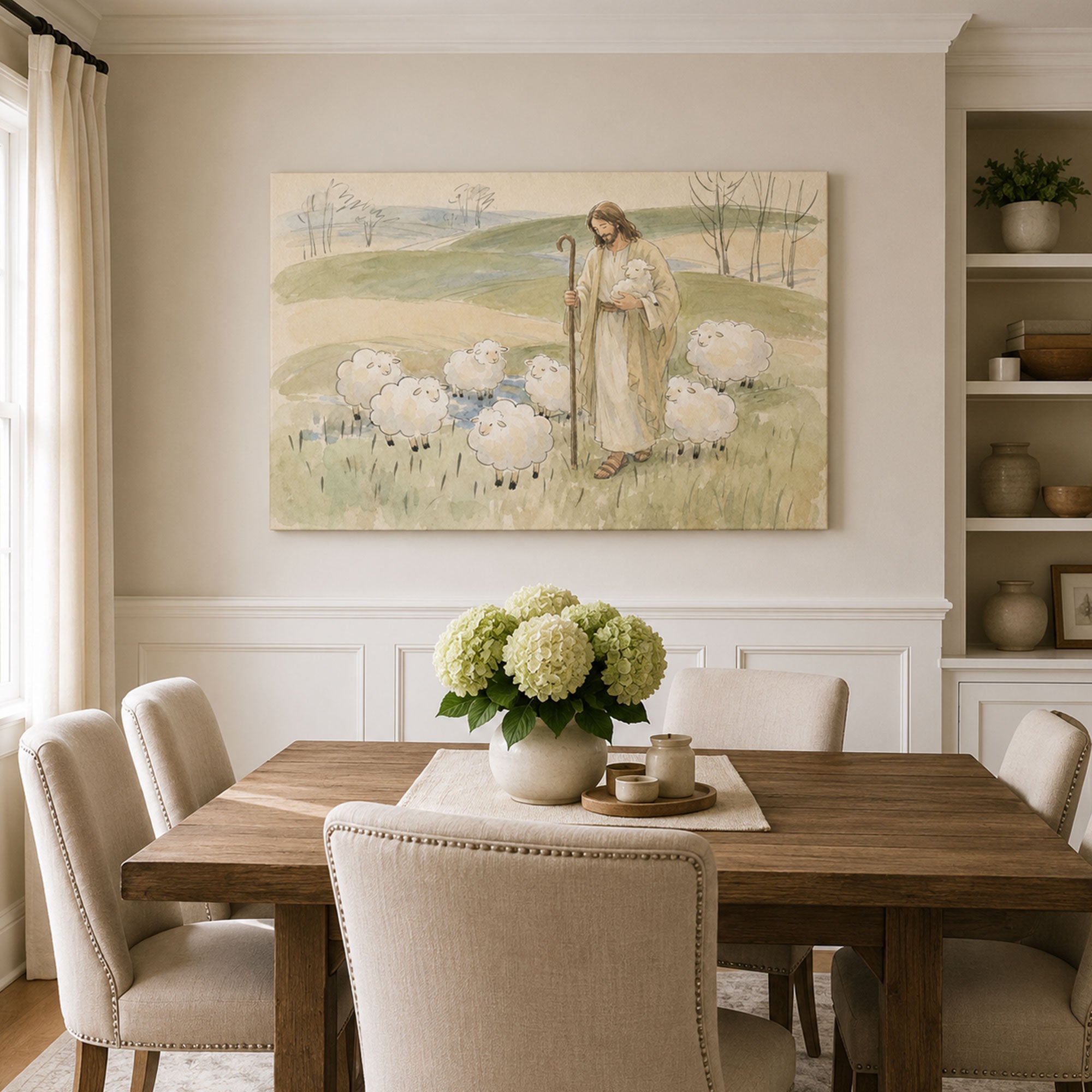 Jesus the Good Shepherd Canvas Print, Christian Home Decor