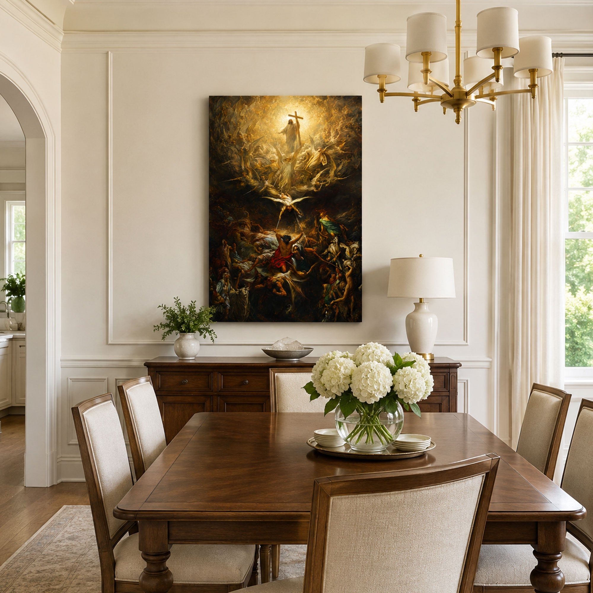 Triumph of Jesus Christ Canvas Print, Victory Over Evil Christian Wall Decor, Catholic Faith Gift