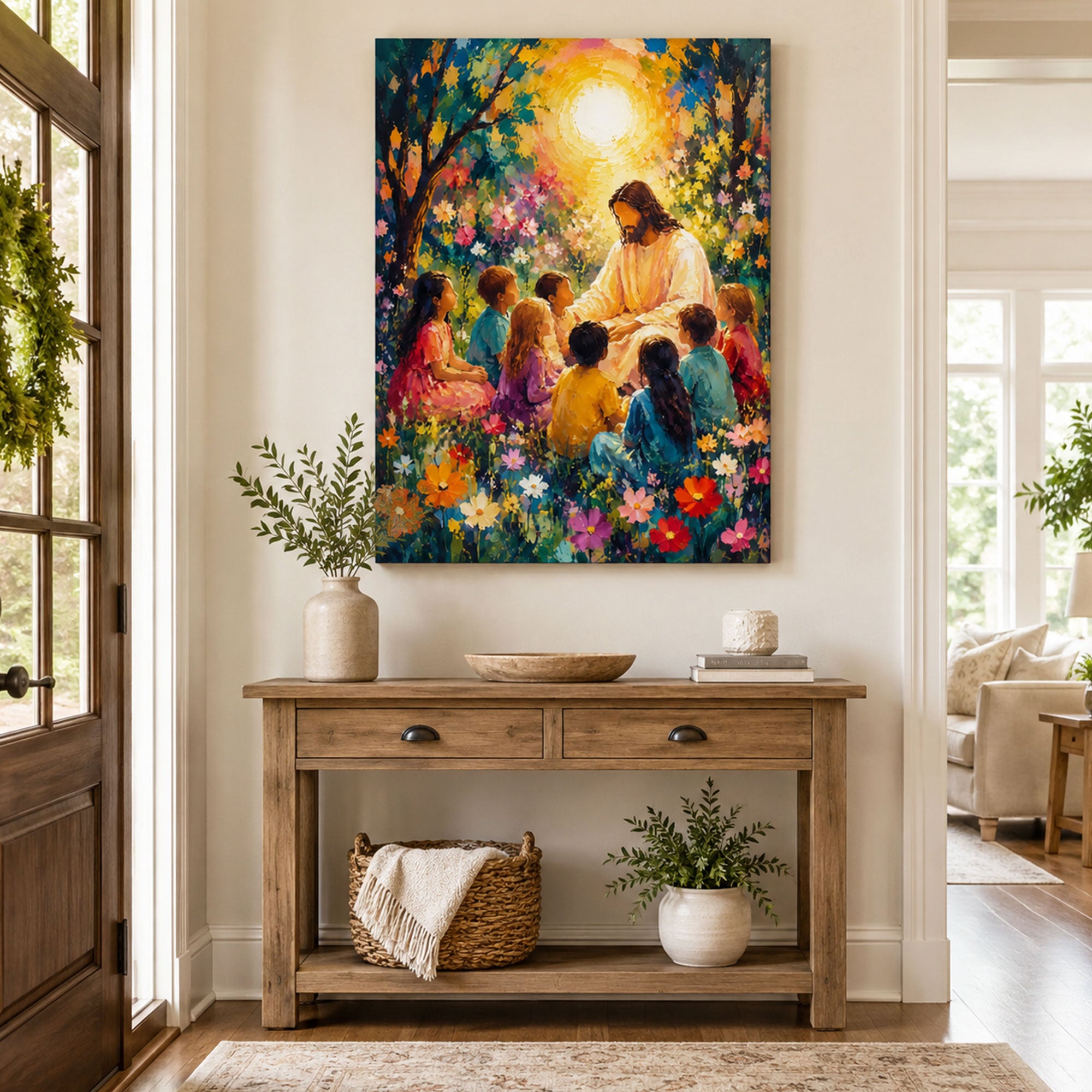 Jesus With Children Poster and Canvas ExpressiveChristian Wall Art Faith Inspired Home Decor