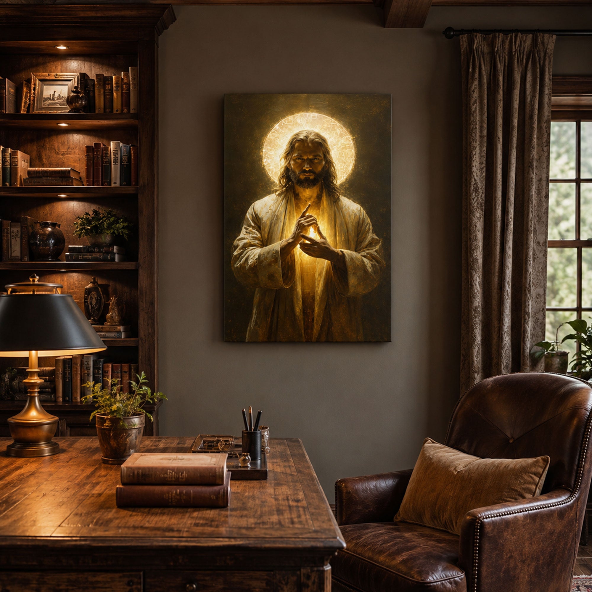 Jesus Light of the World Canvas Print, John 8:12 Christian Wall Decor