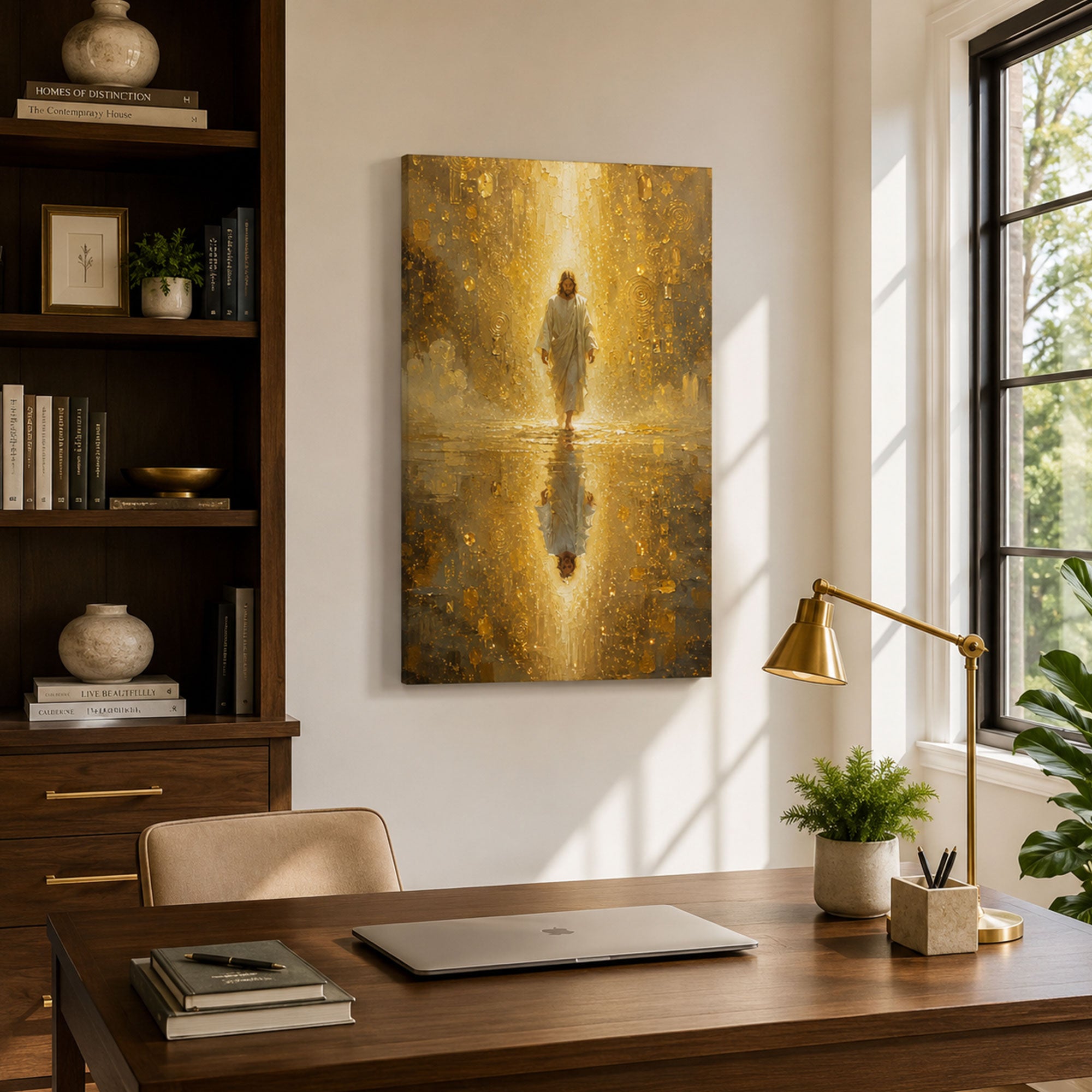 Jesus Walking in Divine Light Canvas Print, Light of the World Christian Wall Decor, Faith Gift