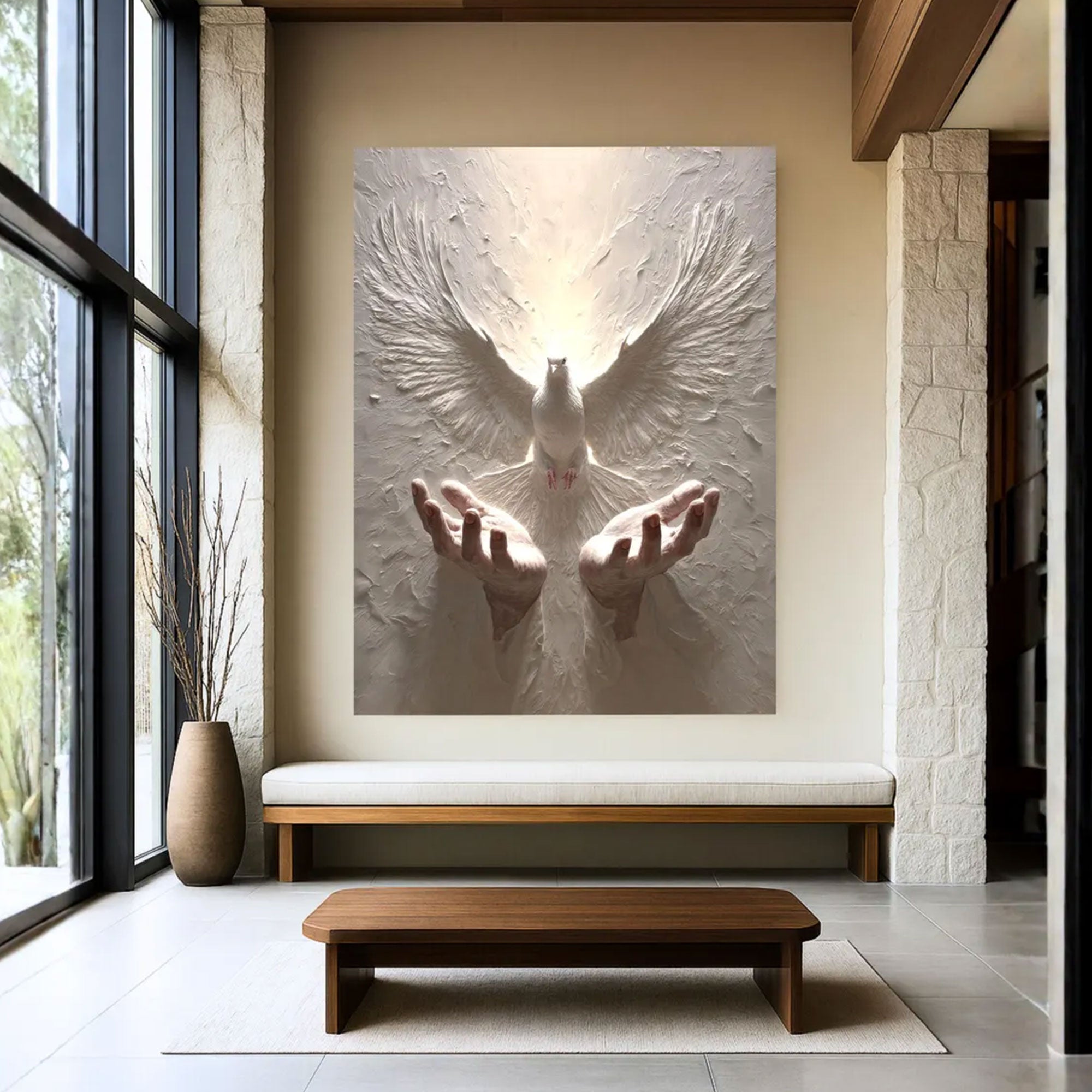 Holy Spirit Dove Canvas Print, Christian Wall Art, Symbol of Peace and Divine Presence, Inspirational Faith Decor, Spiritual Gift