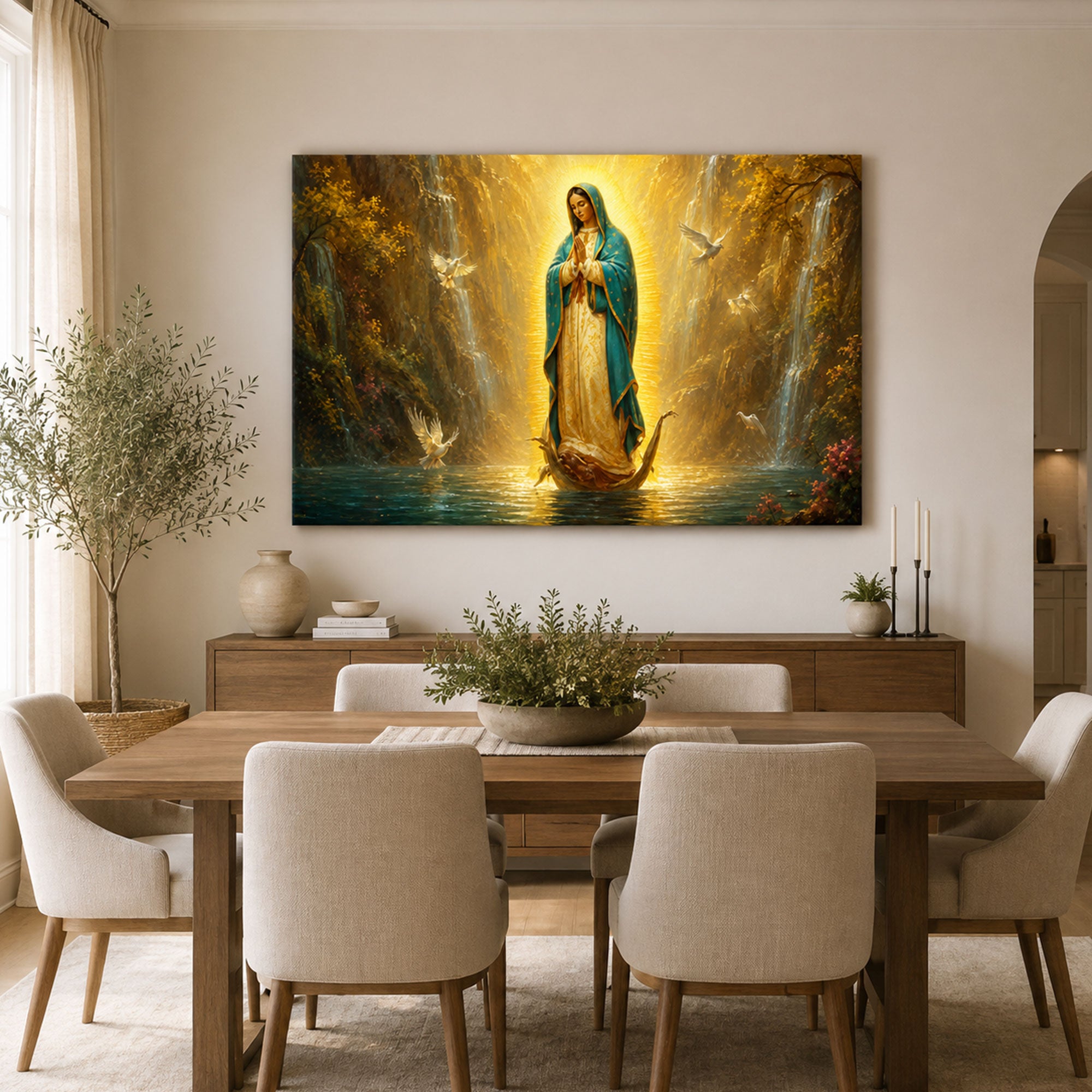 Immaculate Conception Virgin Mary Canvas Print, Catholic Wall Decor, Marian Faith Gift
