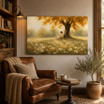 Good Shepherd Jesus with Lamb Canvas Print, Peaceful Christian Wall Art, Meadow Faith Home Decor