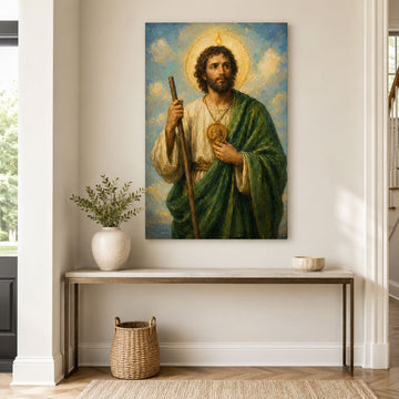 Saint Jude Thaddeus Canvas Print, Patron of Hope and Impossible Causes Catholic Wall Decor, Faith Gift