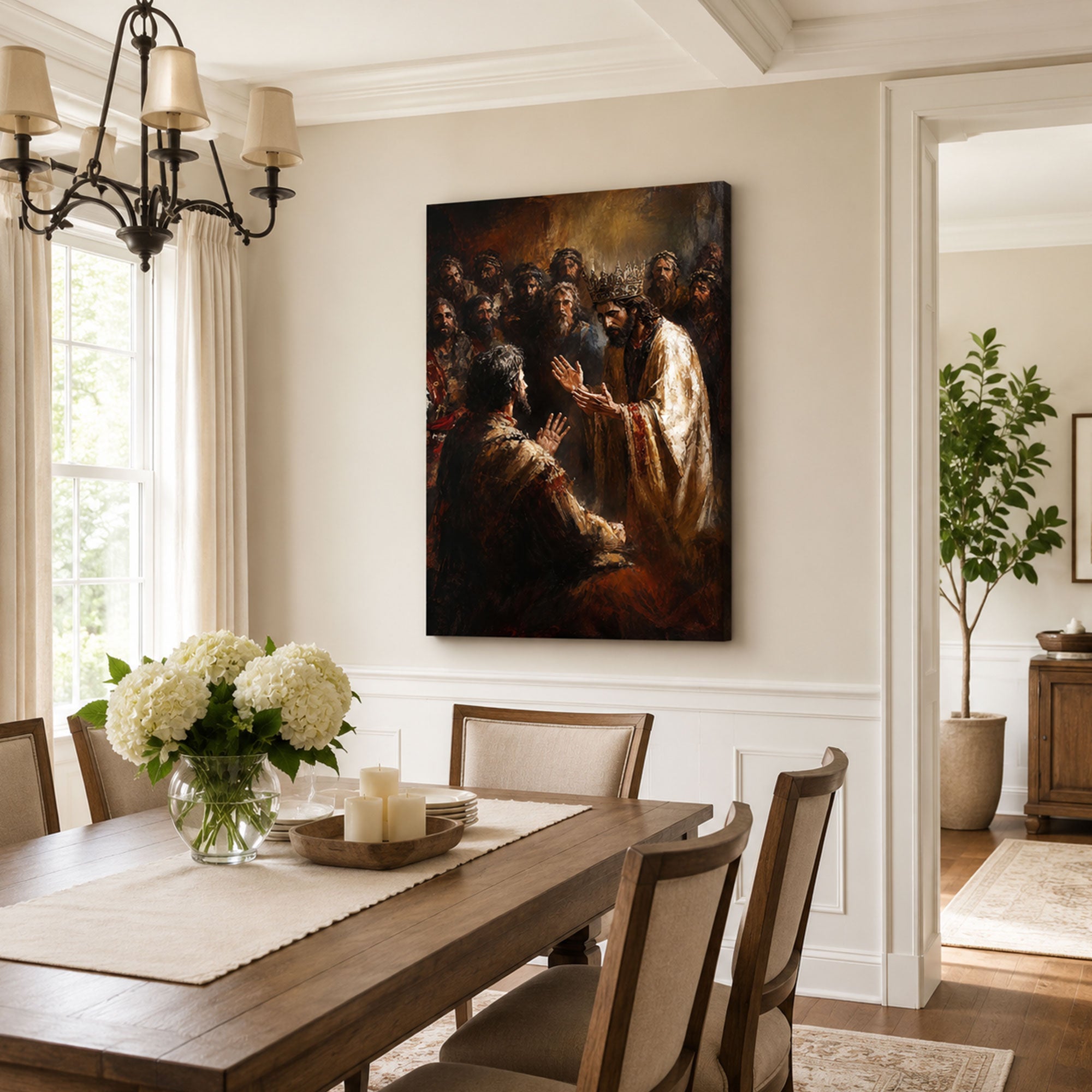 Jesus Offering Mercy Canvas Print, Christian Home Decor