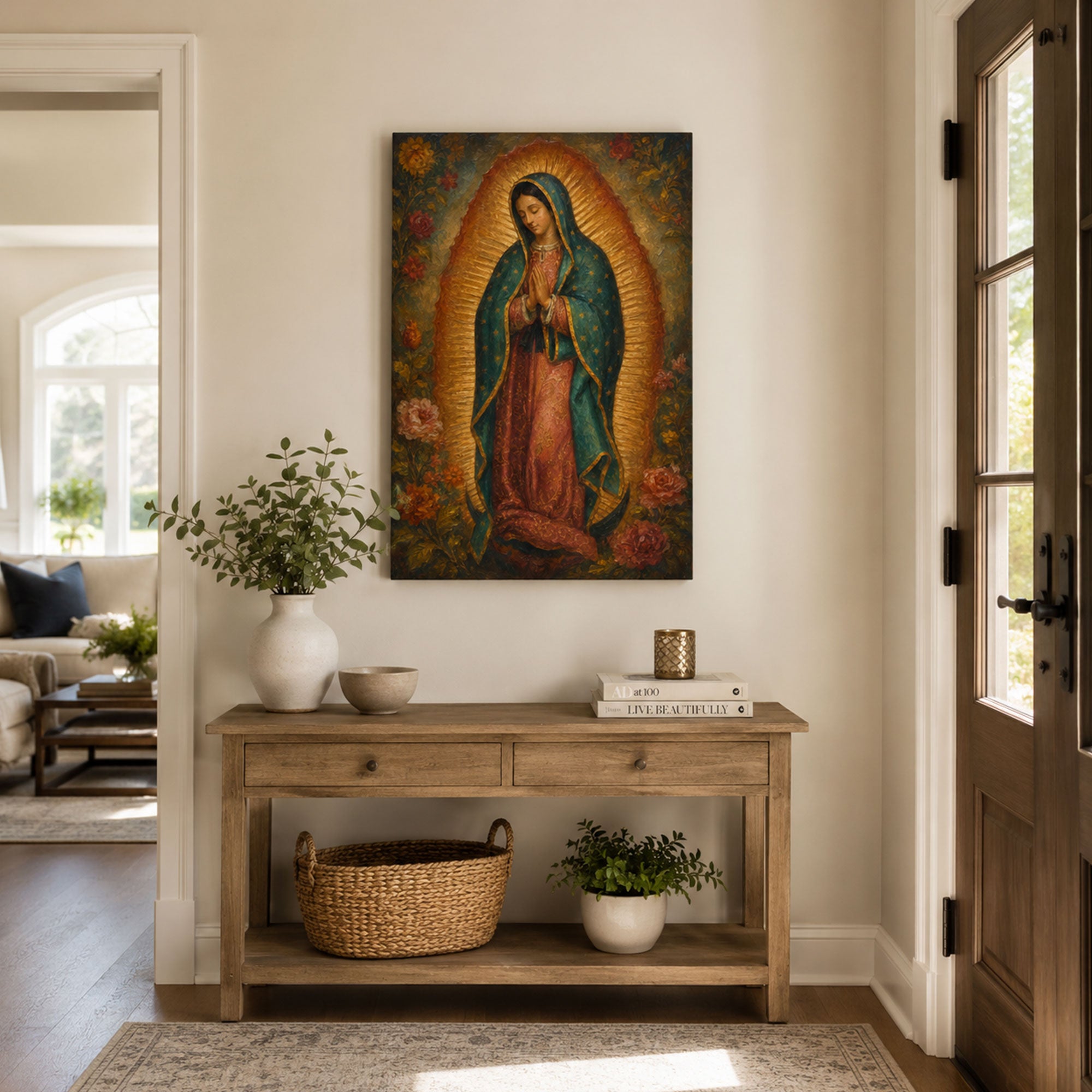 Our Lady of Guadalupe Canvas Print, Virgin Mary Catholic Wall Decor, Marian Faith Gift