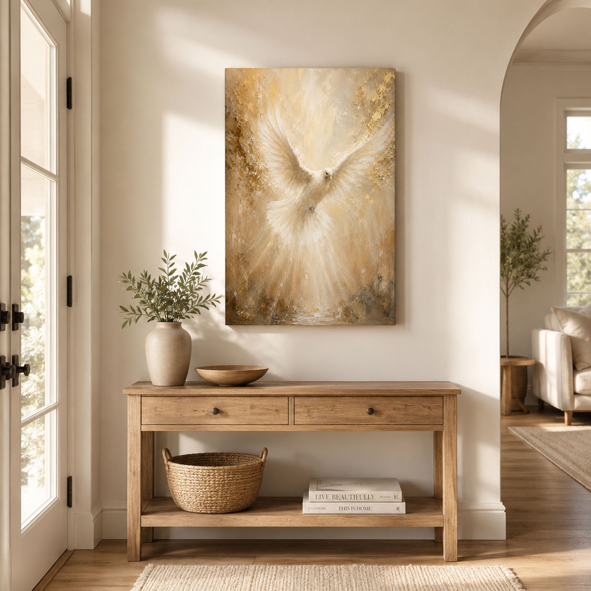 Holy Spirit Dove Canvas Print, Christian Wall Decor, Baptism Confirmation Faith Gift