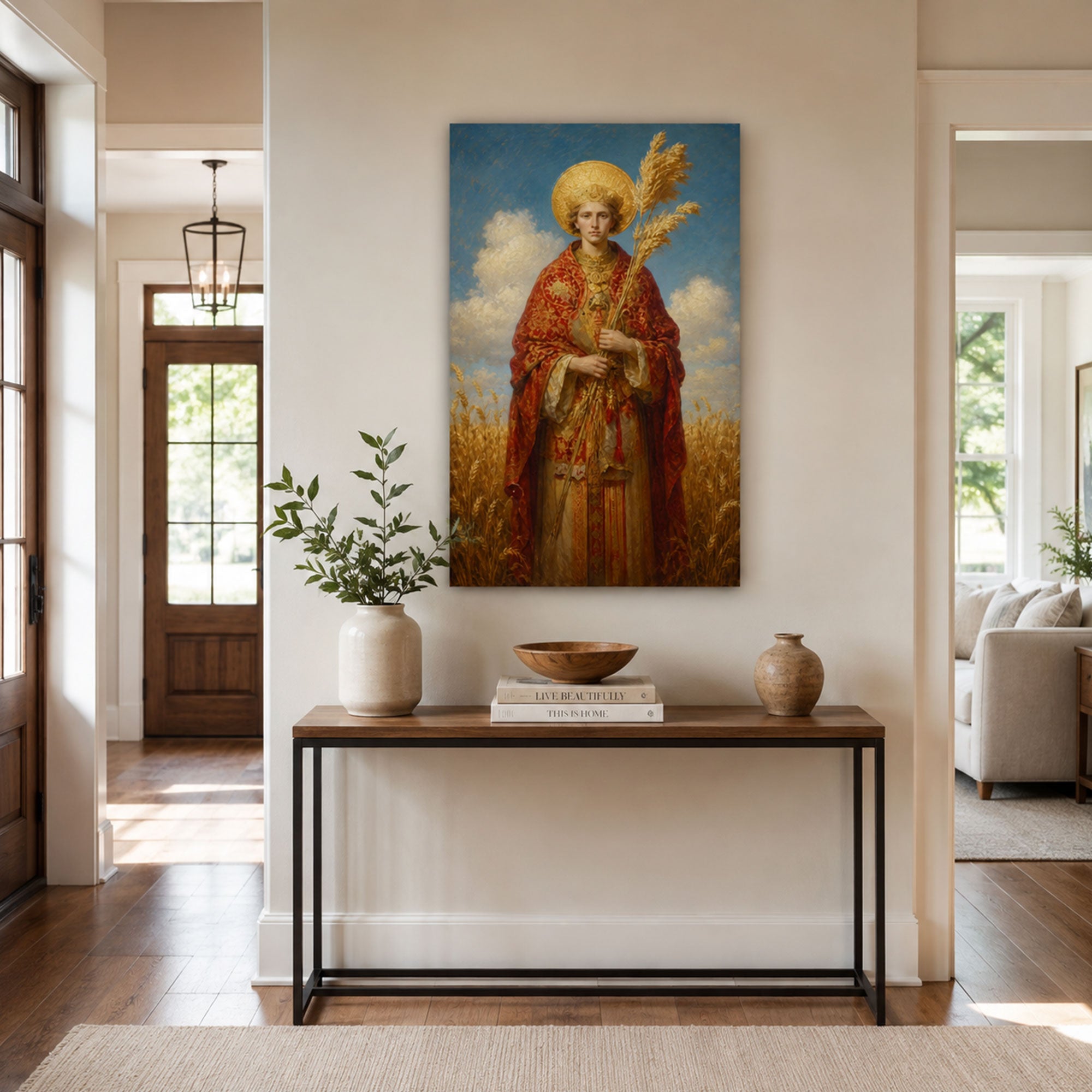 Saint Vincent Martyr Canvas Print, Catholic Saint Wall Decor, Christian Faith Gift