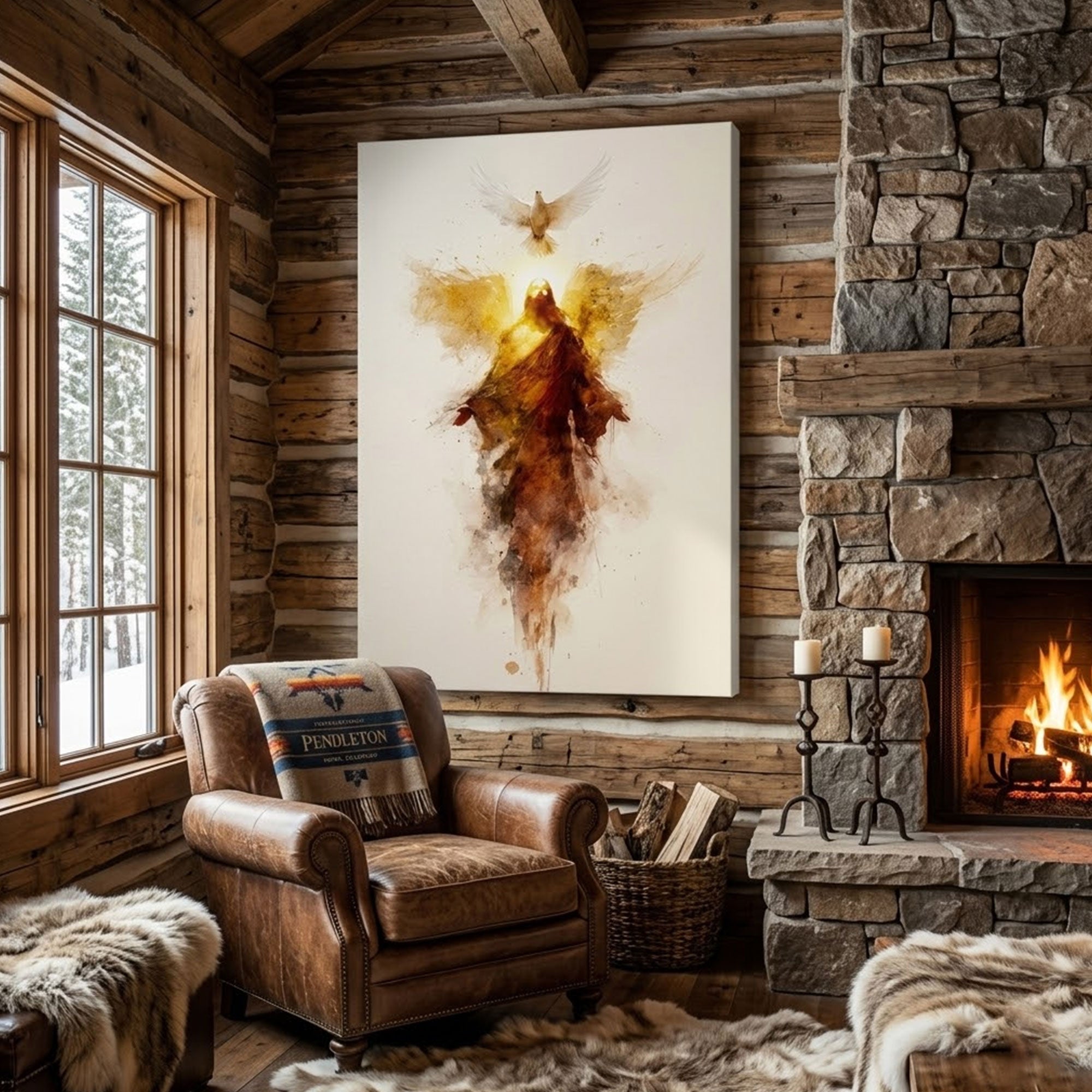 Holy Trinity Abstract Watercolor Canvas Print, Christian Catholic Wall Art, Spiritual Faith Home Decor