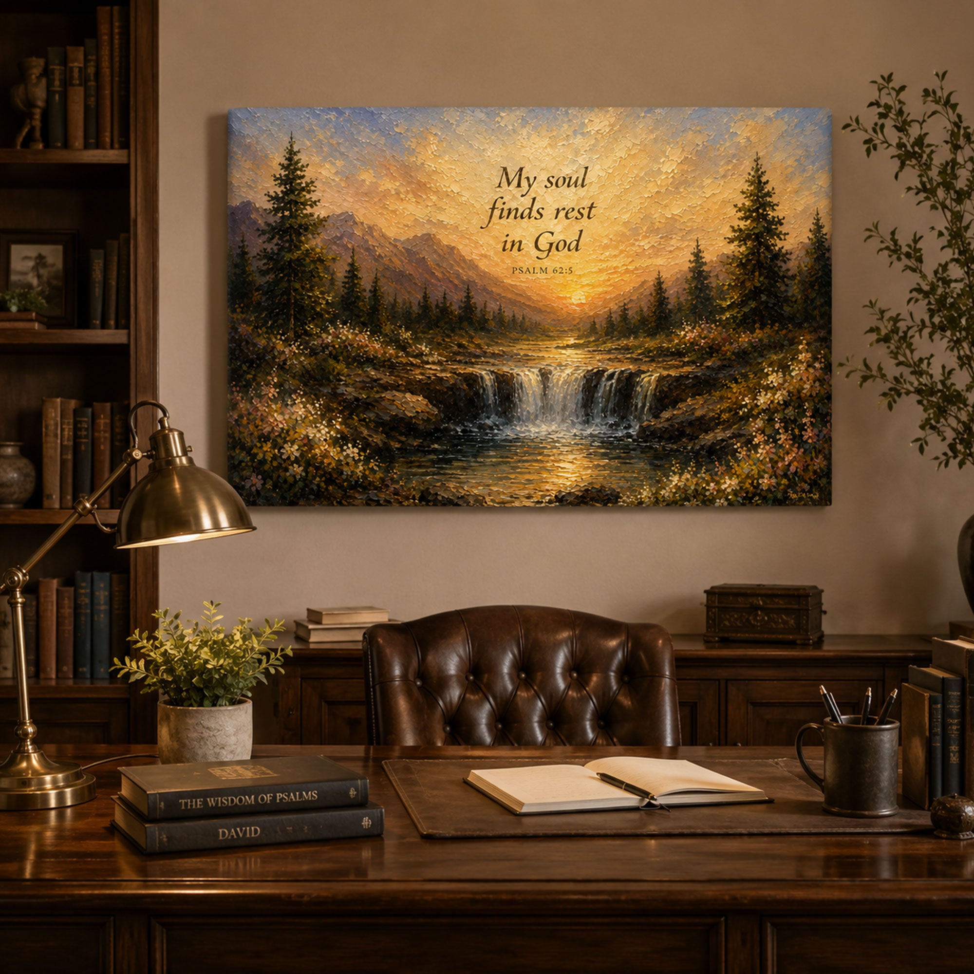 My Soul Finds Rest in God Canvas Print, Psalm 62:5 Christian Wall Art, Faith Home Decor