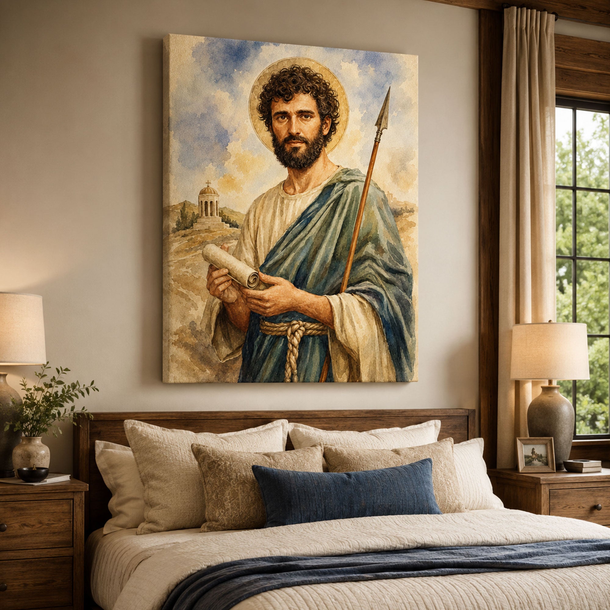 Saint Thomas Apostle Canvas Print, Catholic Apostle Wall Art, Faith Home Decor Gift