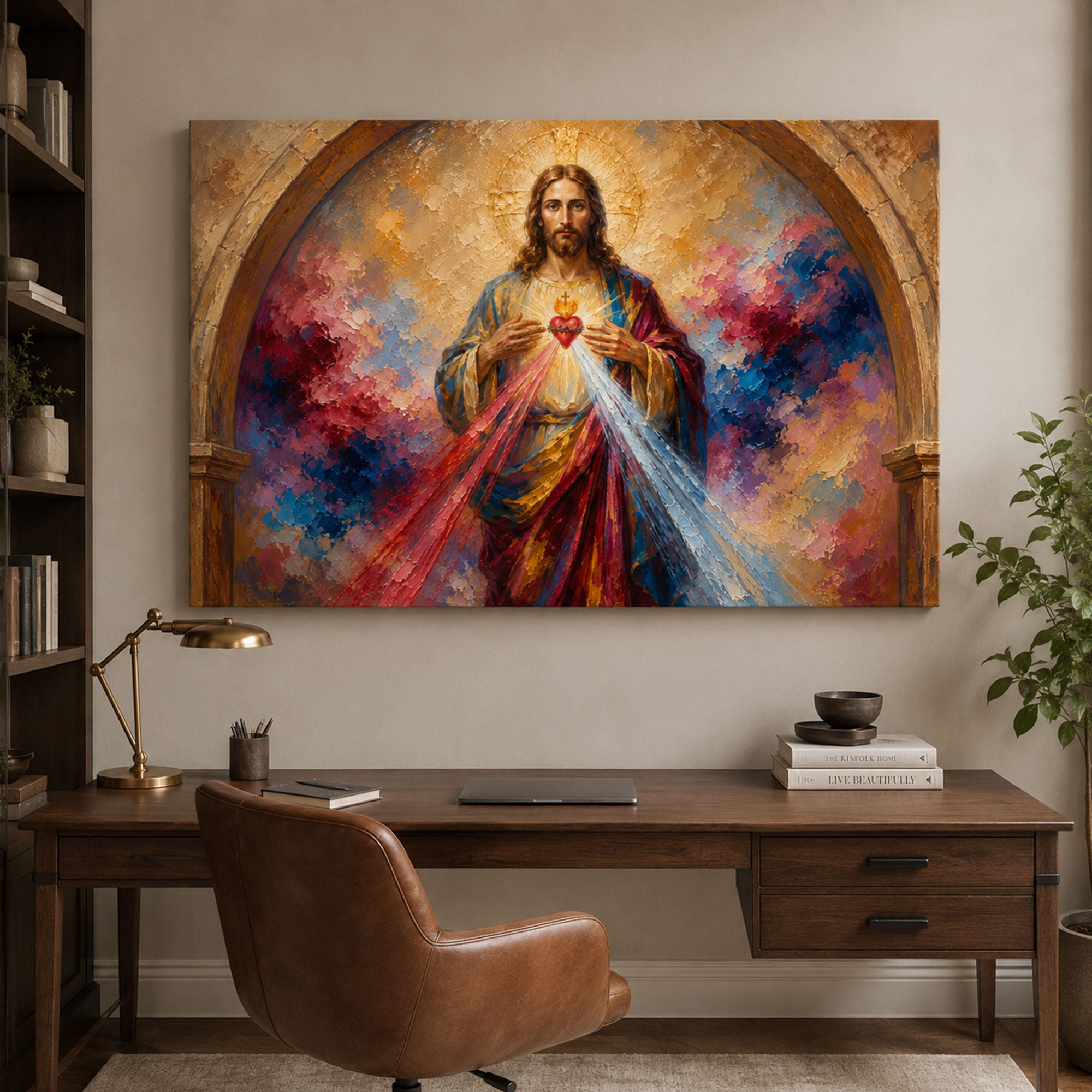 Divine Mercy Jesus Canvas Print, Catholic Christian Wall Art, Sacred Heart Home Decor
