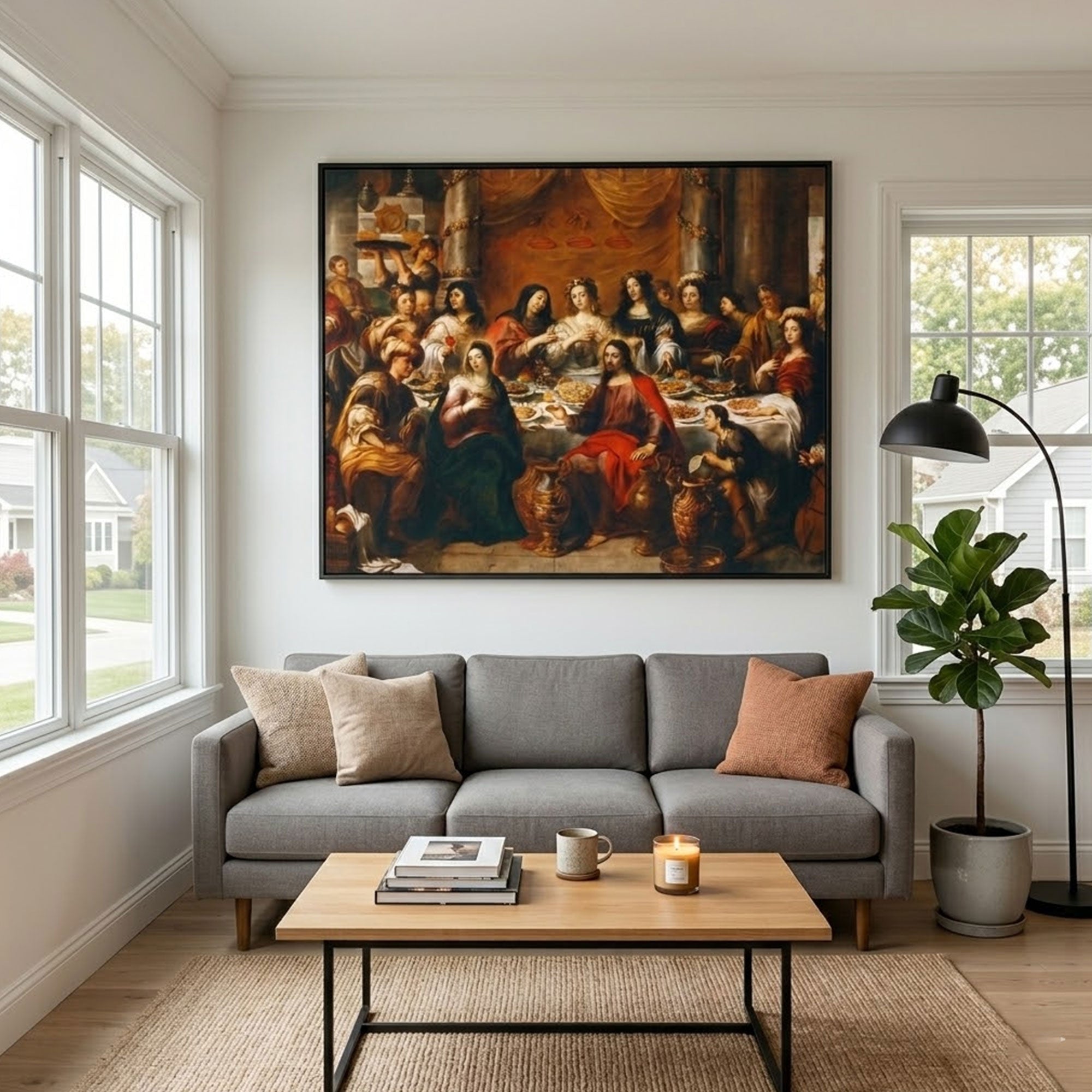 The Wedding Feast of Cana Canvas Print, Jesus Miracle Wall Art, Water into Wine Biblical Scene, Christian Religious Home Decor, Inspirational Faith Gift