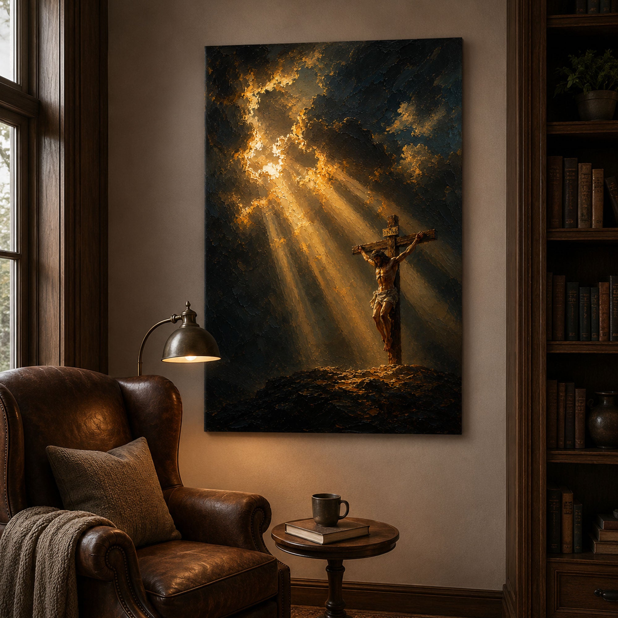 Crucifixion of Jesus Canvas Print, Good Friday Christian Wall Art, Faith Home Decor
