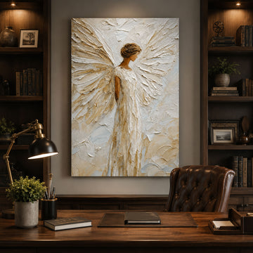 Guardian Angel Wings Canvas Print, Christian Faith Wall Art for Home Decor