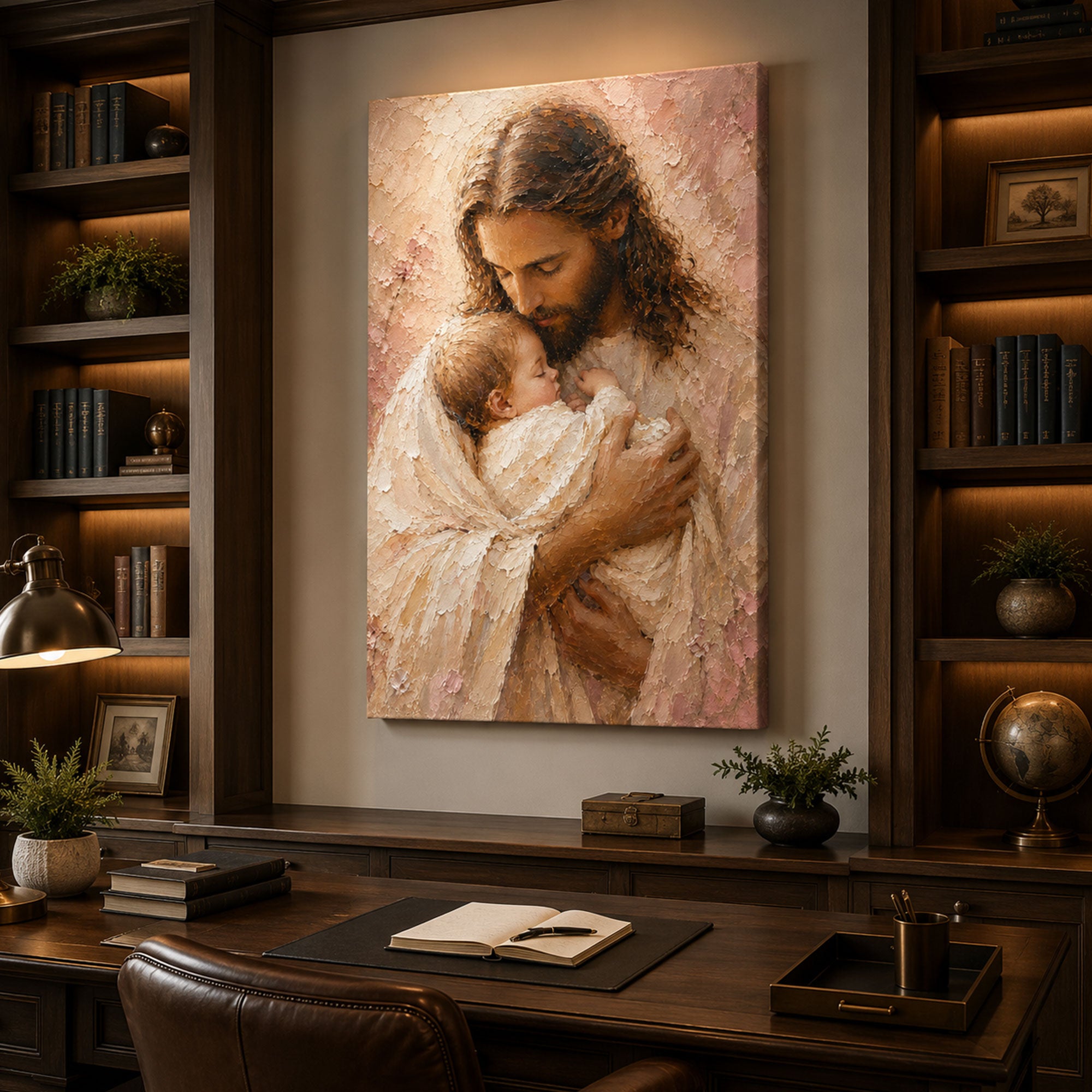 Jesus Holding a Child Canvas Print, Christian Nursery Wall Art, Faith Inspired Baby Room Decor, Religious Home Gift