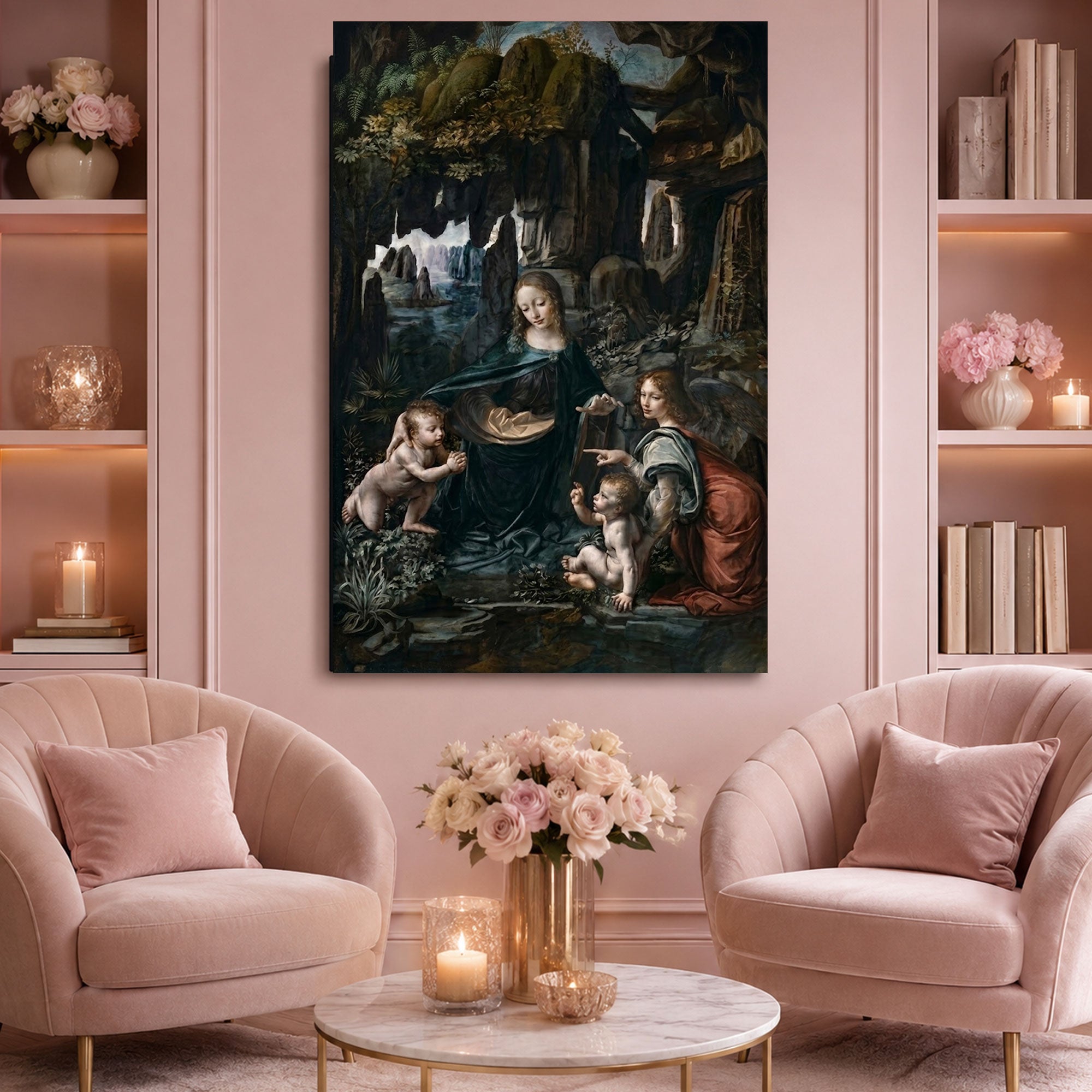 Virgin Mary and Child Renaissance Canvas Art, Classical Christian Wall Decor, Sacred Religious Masterpiece Artwork