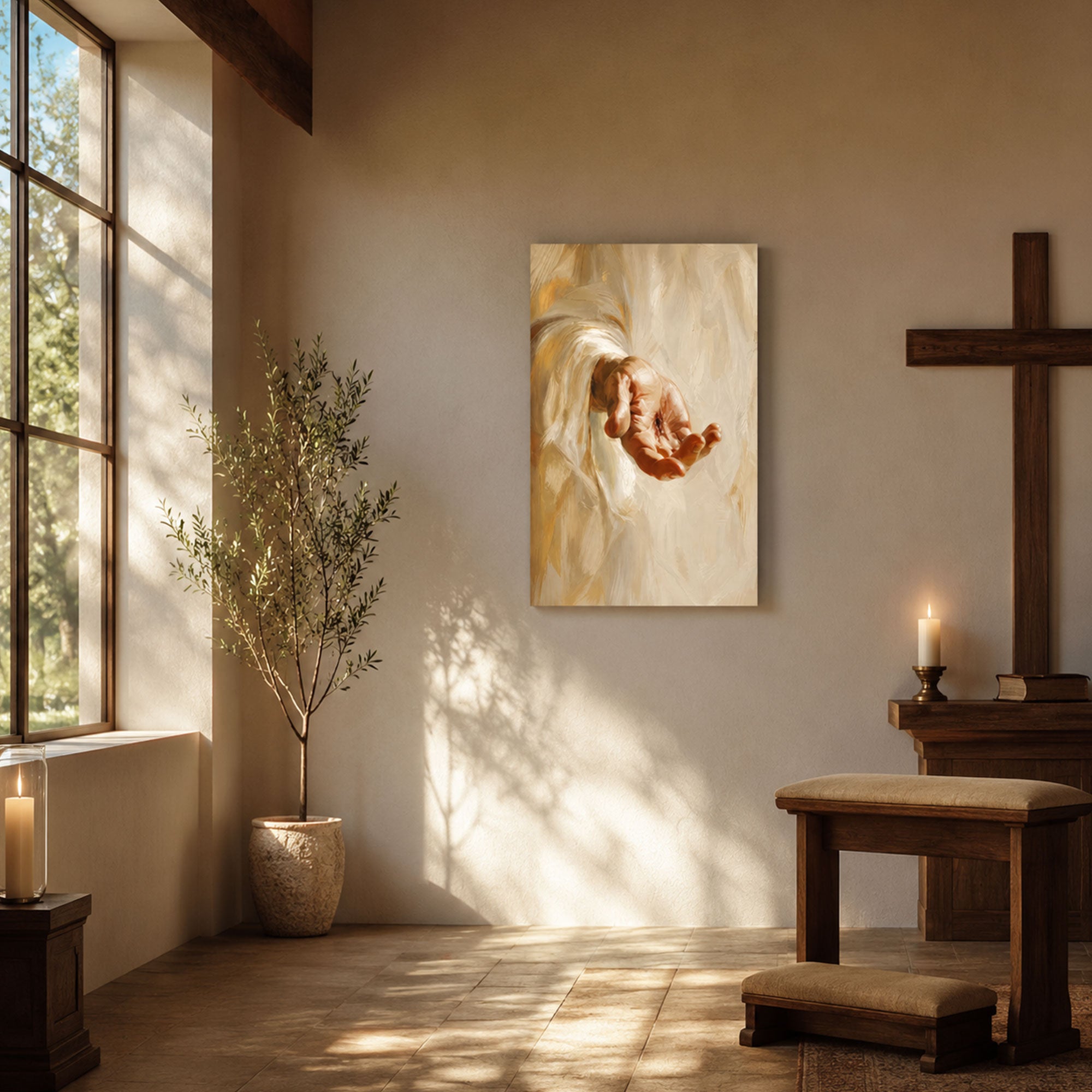 Hand of God Canvas Print, Christian Faith Wall Art, Spiritual Religious Home Decor