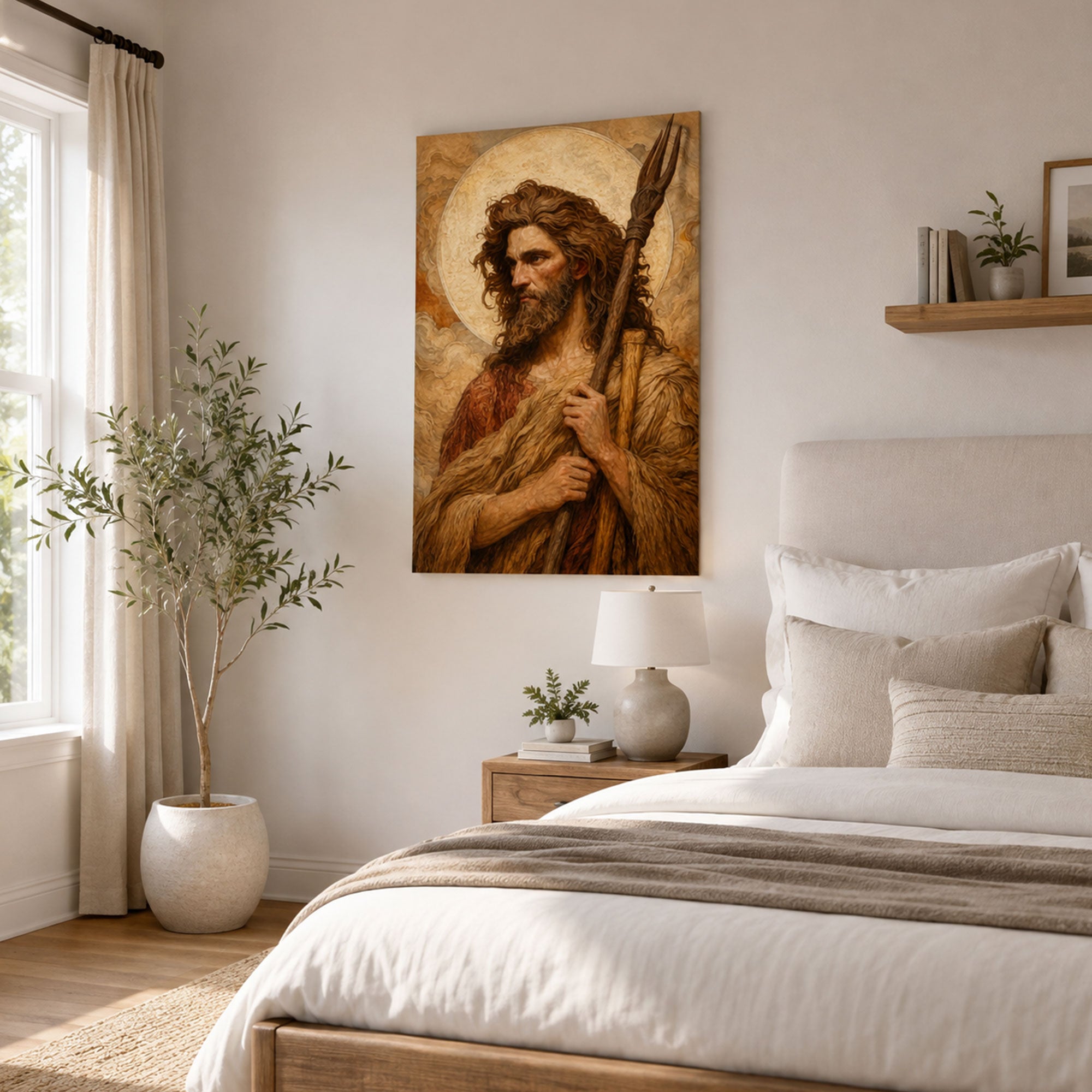 Saint John the Baptist Canvas Print, Catholic Wall Decor, Christian Faith Gift
