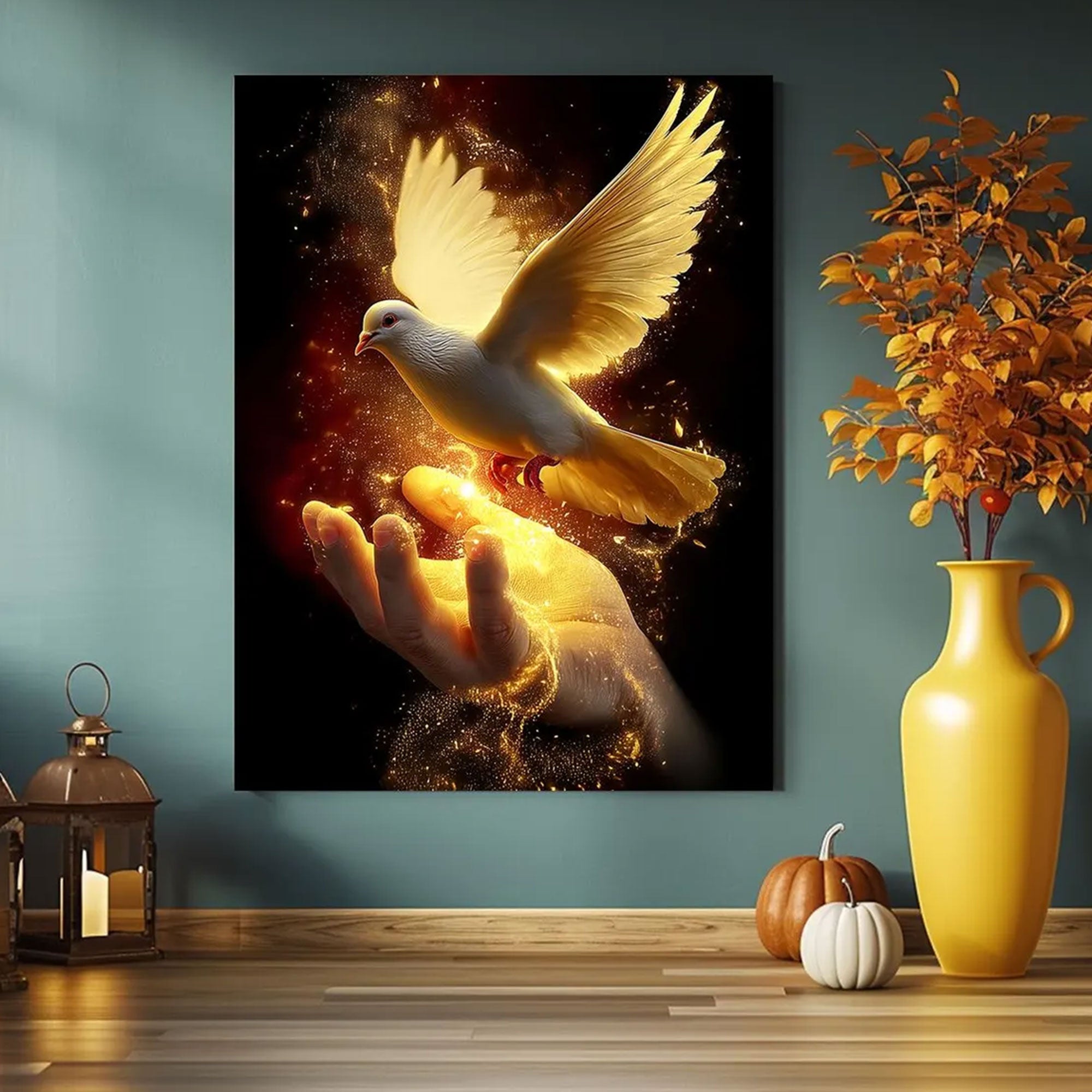 Holy Spirit Dove Canvas Print, Christian Faith Wall Art, Symbol of Divine Presence and Light, Spiritual Home Decor, Inspirational Religious Gift