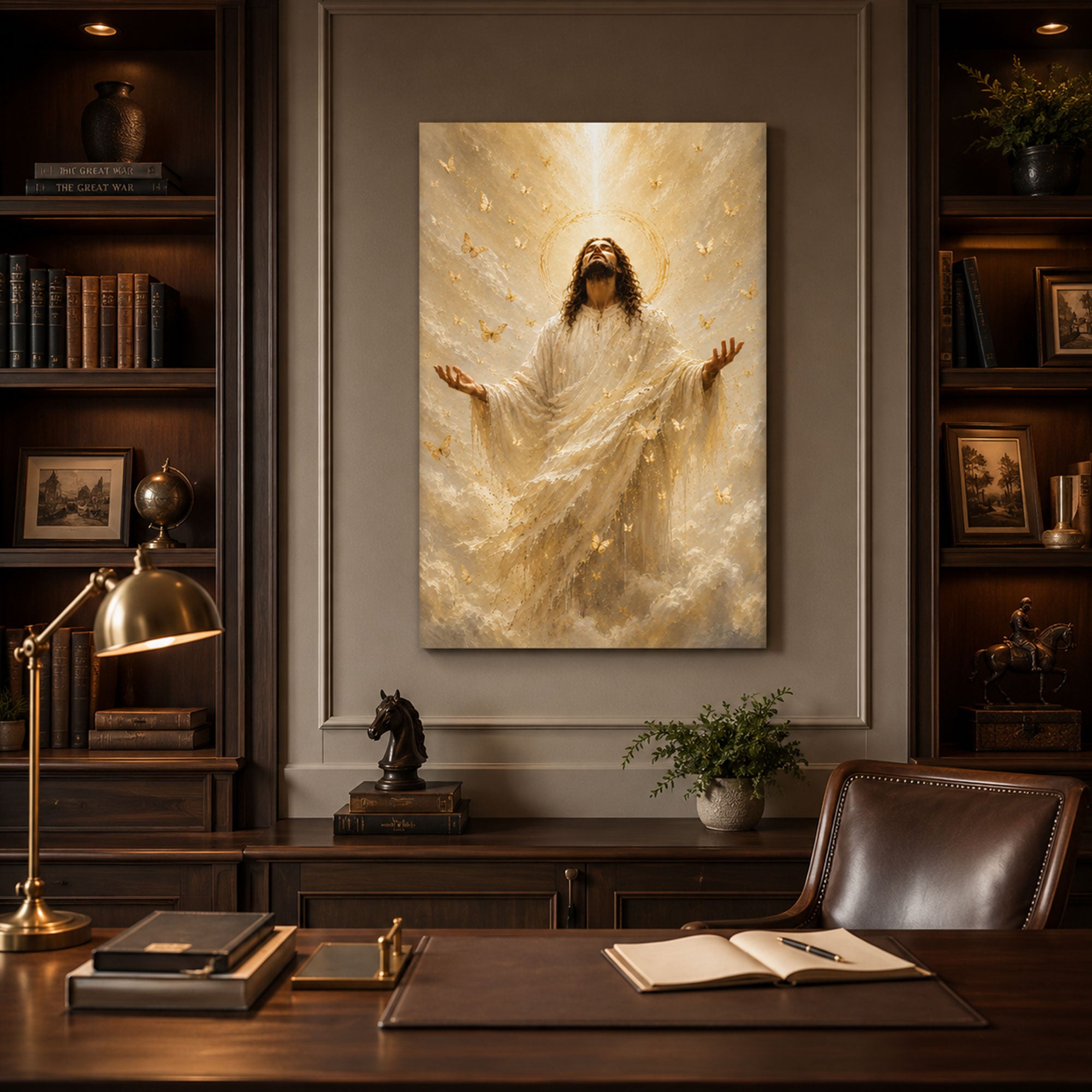 Jesus Ascension Canvas Print, Risen Christ Christian Wall Art, Faith Home Decor Gift