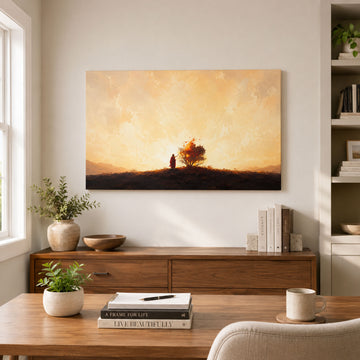 Moses at the Burning Bush Canvas Print, Exodus 3 Christian Decor
