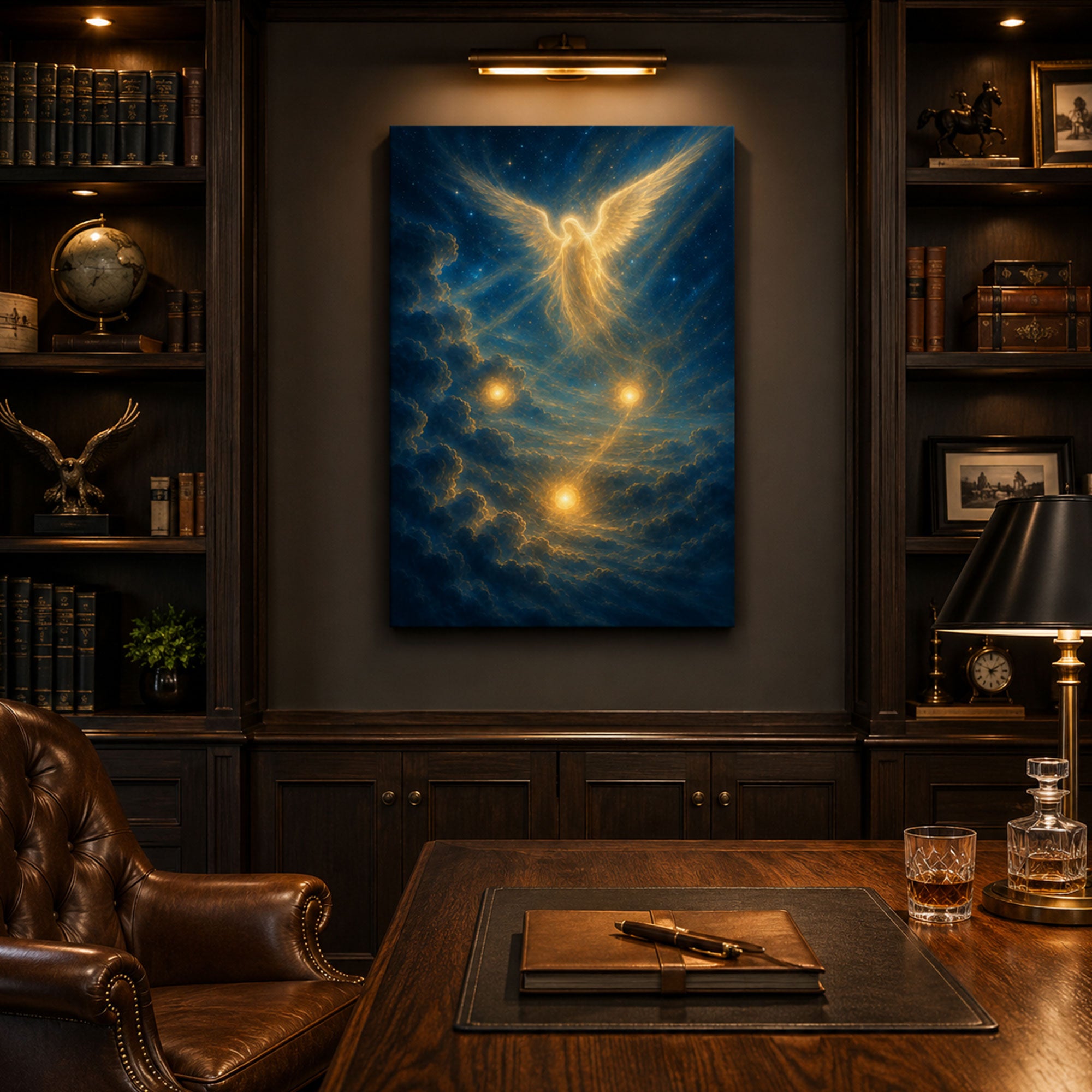 Guardian Angel of Light Canvas Print, Heavenly Angel Wall Art, Christian Home Decor Gift