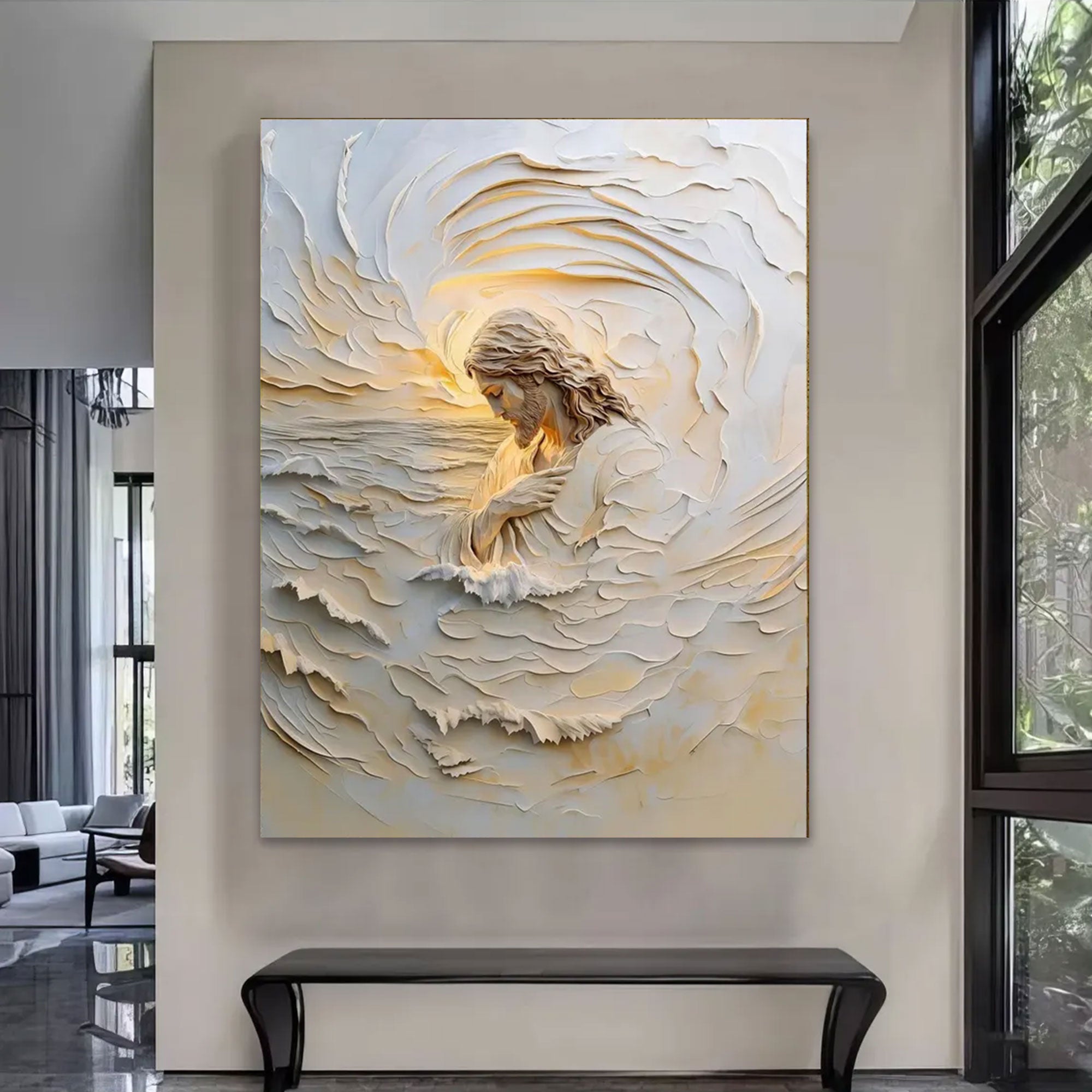 Jesus Canvas Print, Modern Christian Wall Art, Contemporary Religious Print, Spiritual Home Decor, Inspirational Faith Gift