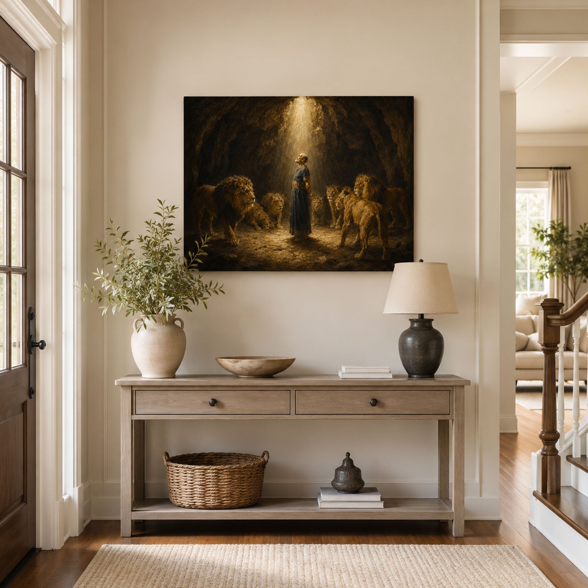 Daniel Beneath Heaven’s Light Canvas Print, Christian Home Decor