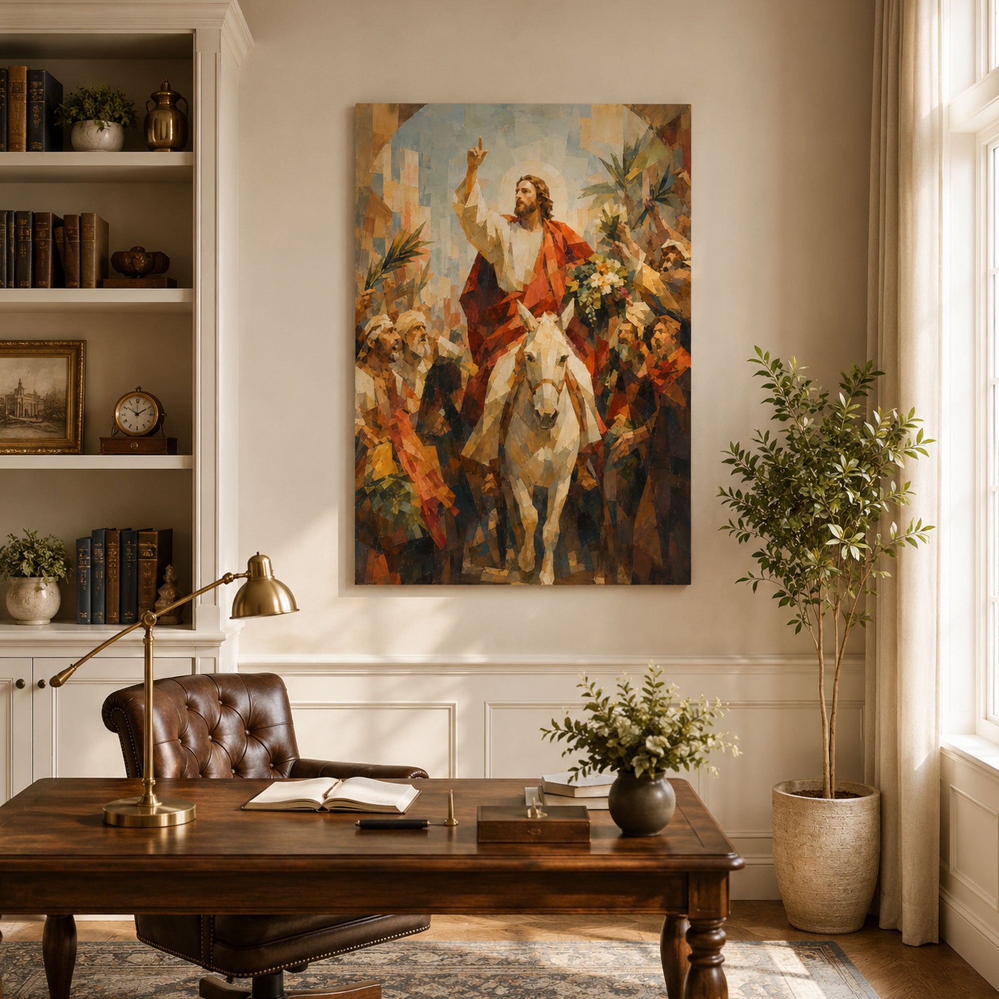 Palm Sunday Jesus Entry into Jerusalem Canvas Print, Hosanna Catholic Art