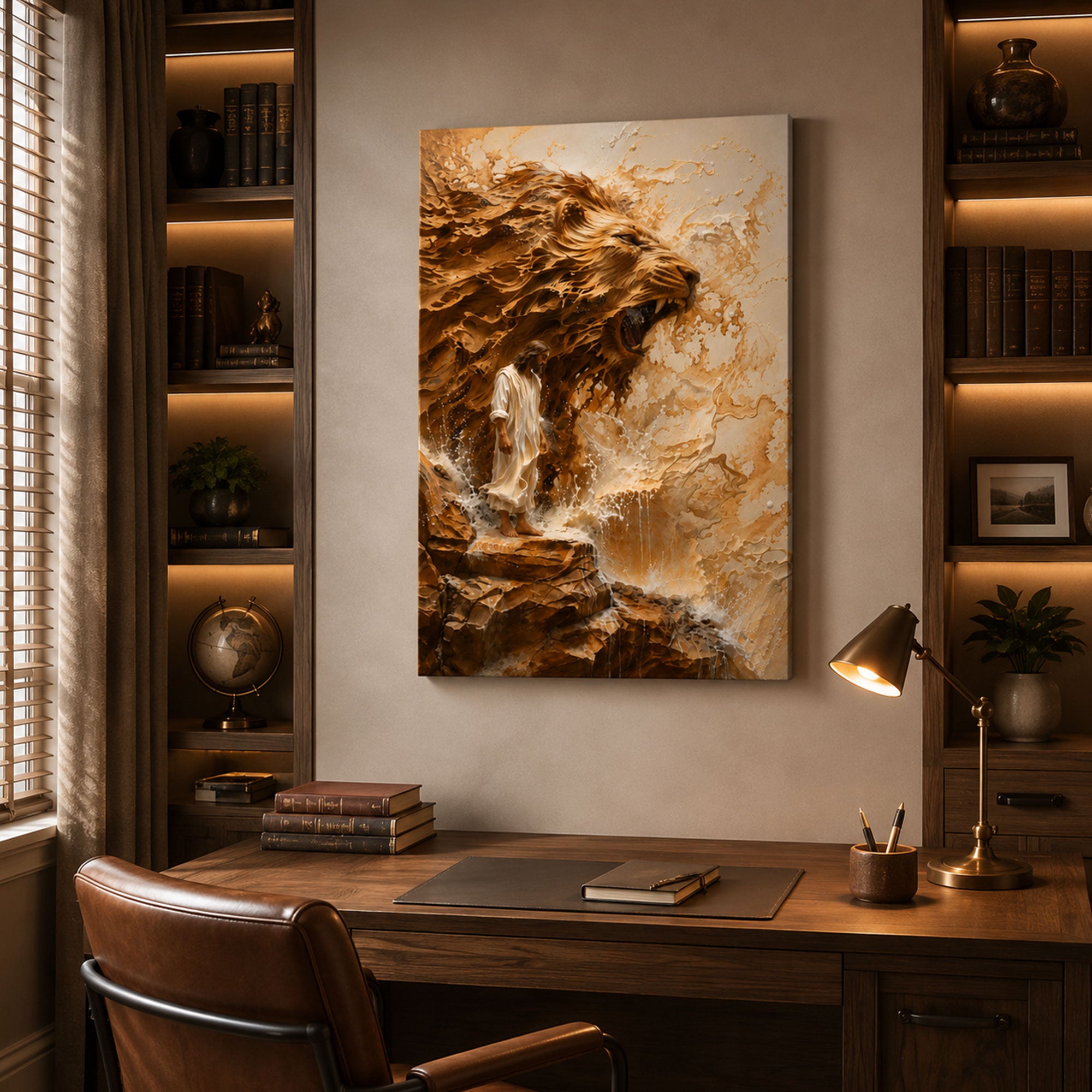 Lion of Judah Jesus Canvas Print, Christian Faith Wall Art, Religious Home Decor Gift