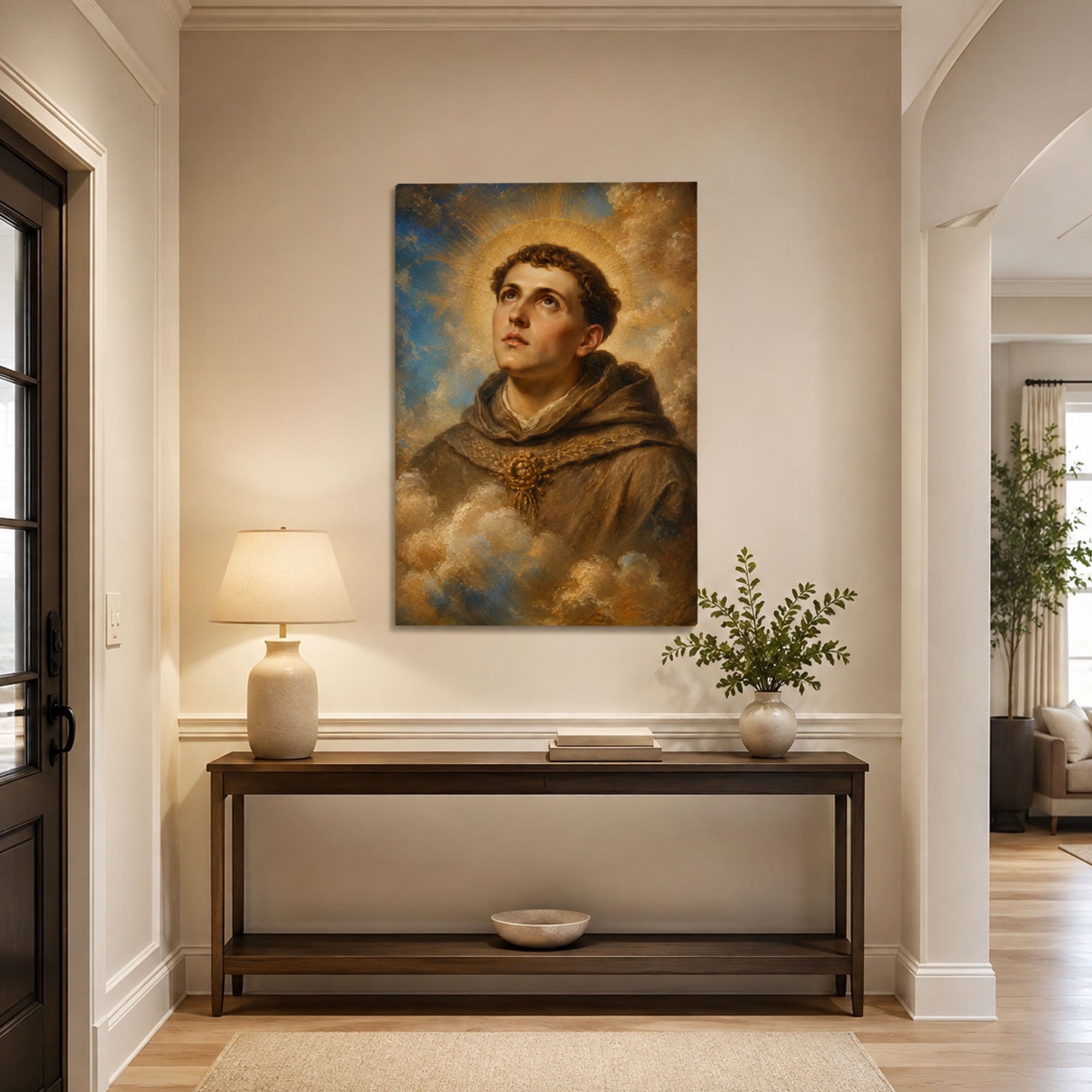 Saint Anthony of Padua Canvas Print, Franciscan Catholic Wall Decor, Christian Faith Gift