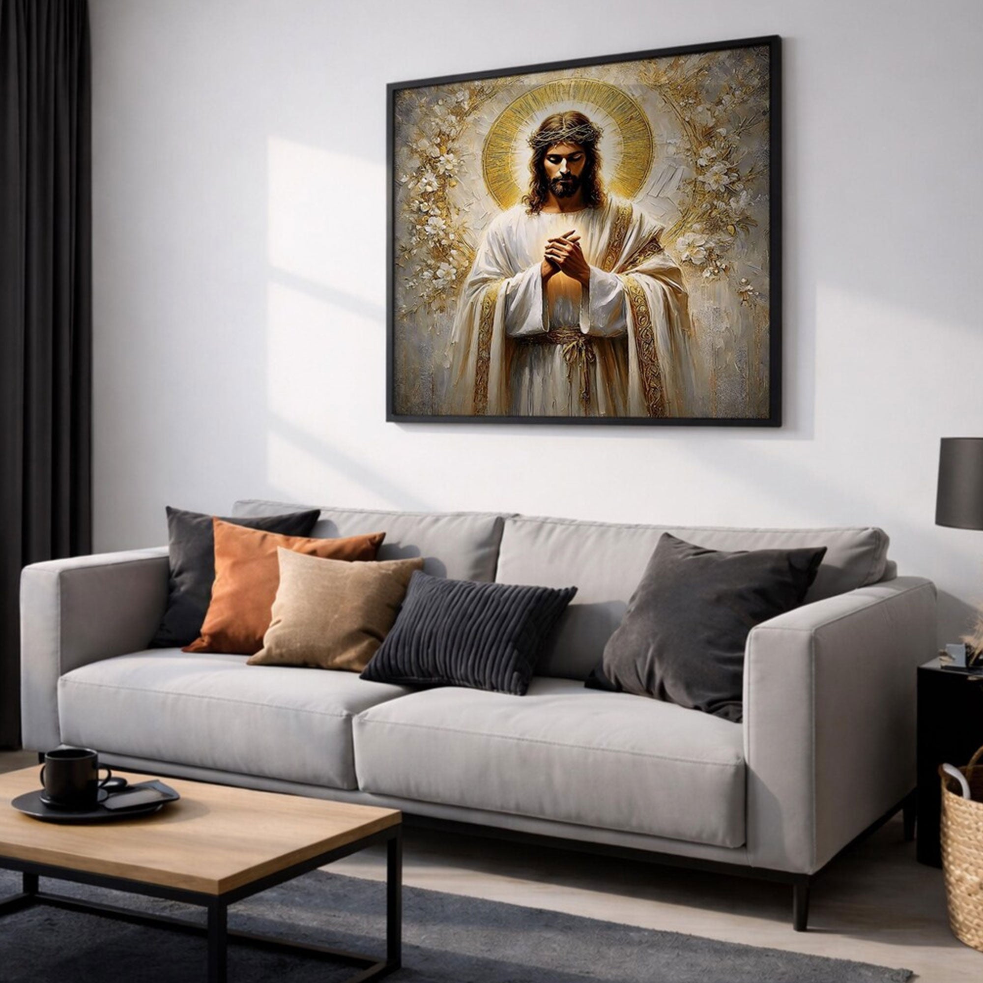 Jesus Christ Canvas Print, Christ the Redeemer Christian Wall Art, Prayer Home Decor