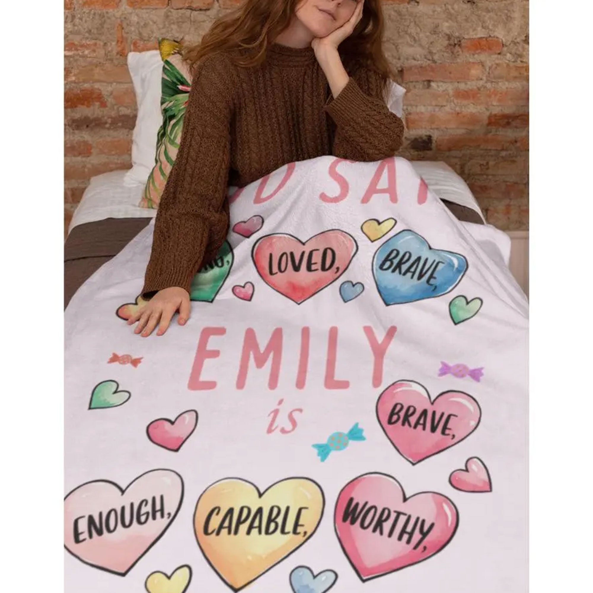 Custom Name Christian Throw Blanket, God Says You Are Blanket, Girls Baptism Gift, Bible Verse Blanket, Faith Gift for Her