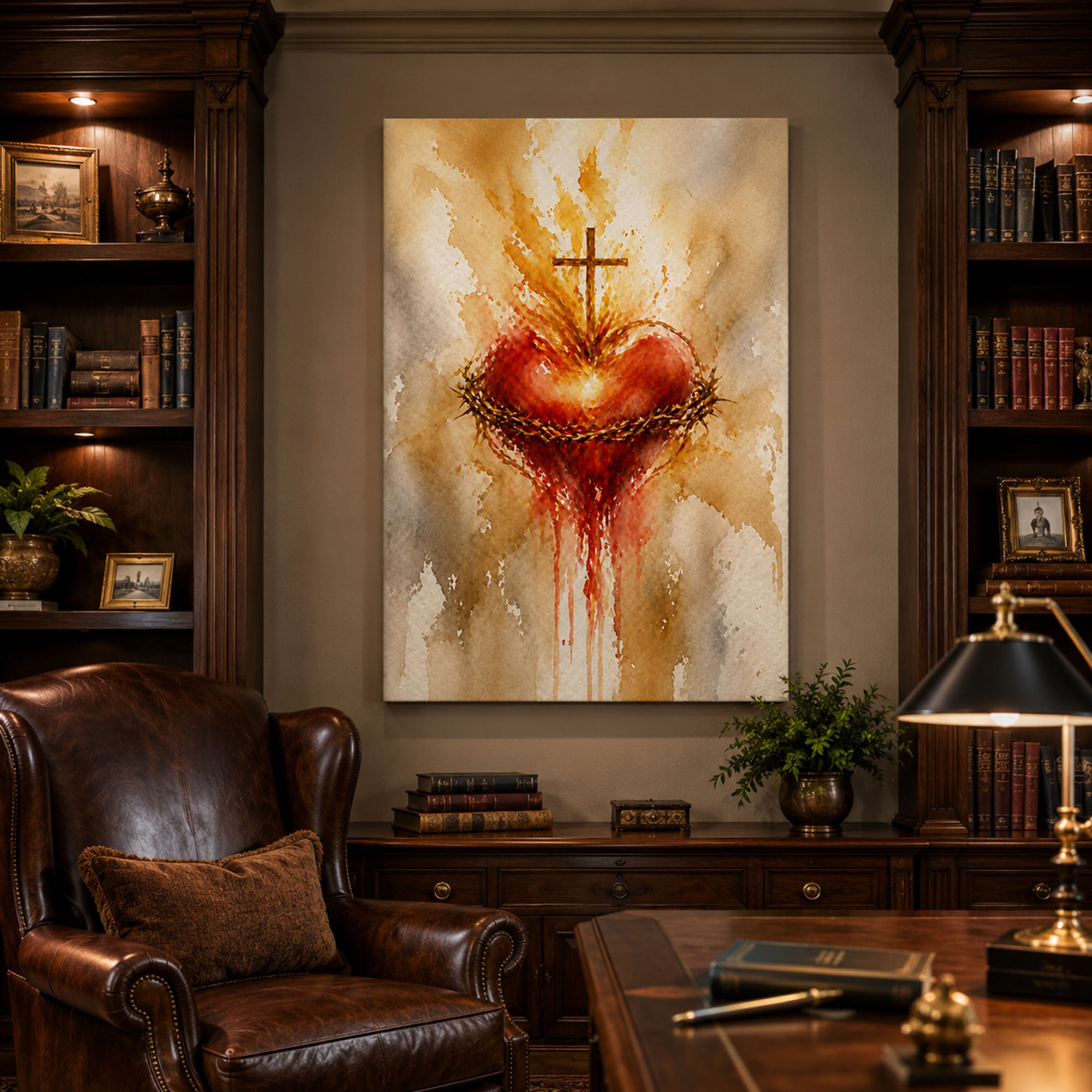 Sacred Heart of Jesus Canvas Print, Christian Religious Wall Art, Spiritual Catholic Home Decor