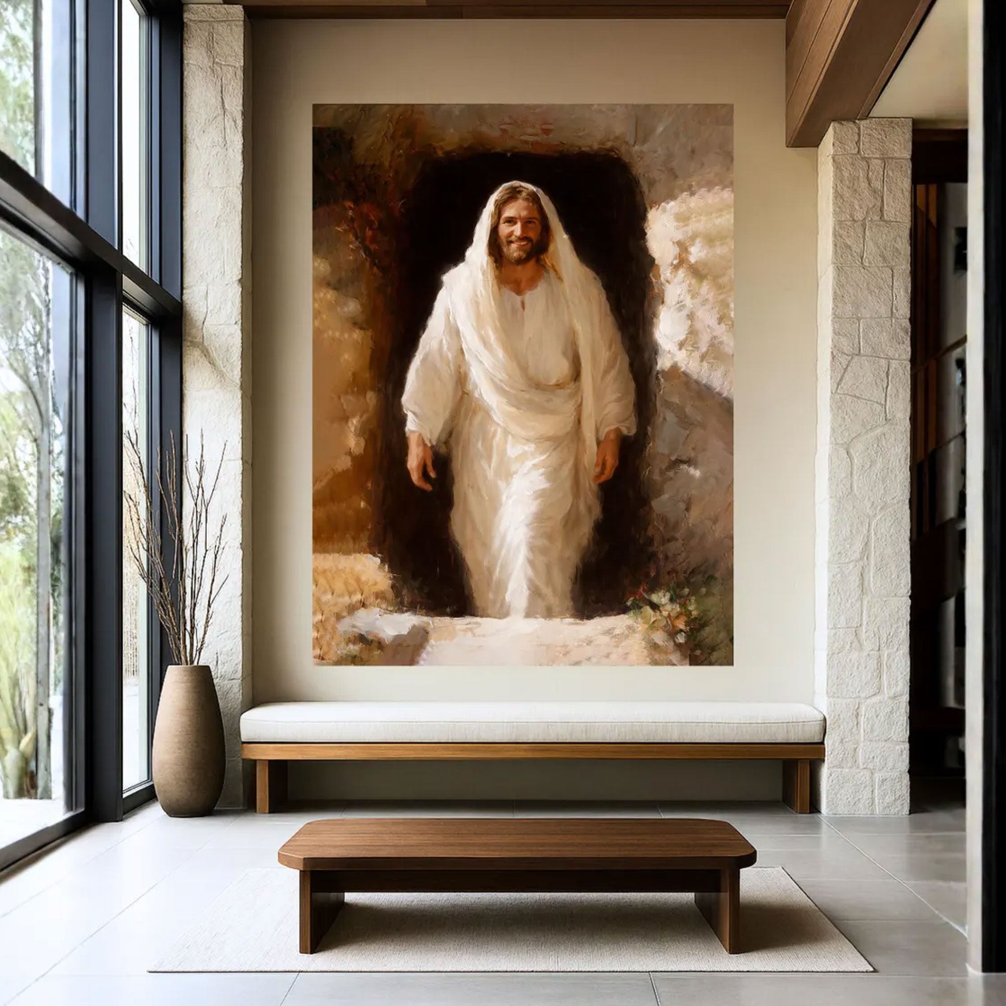 Jesus Resurrection Canvas Print, Christian Wall Art, Faith-Based Religious Home Decor