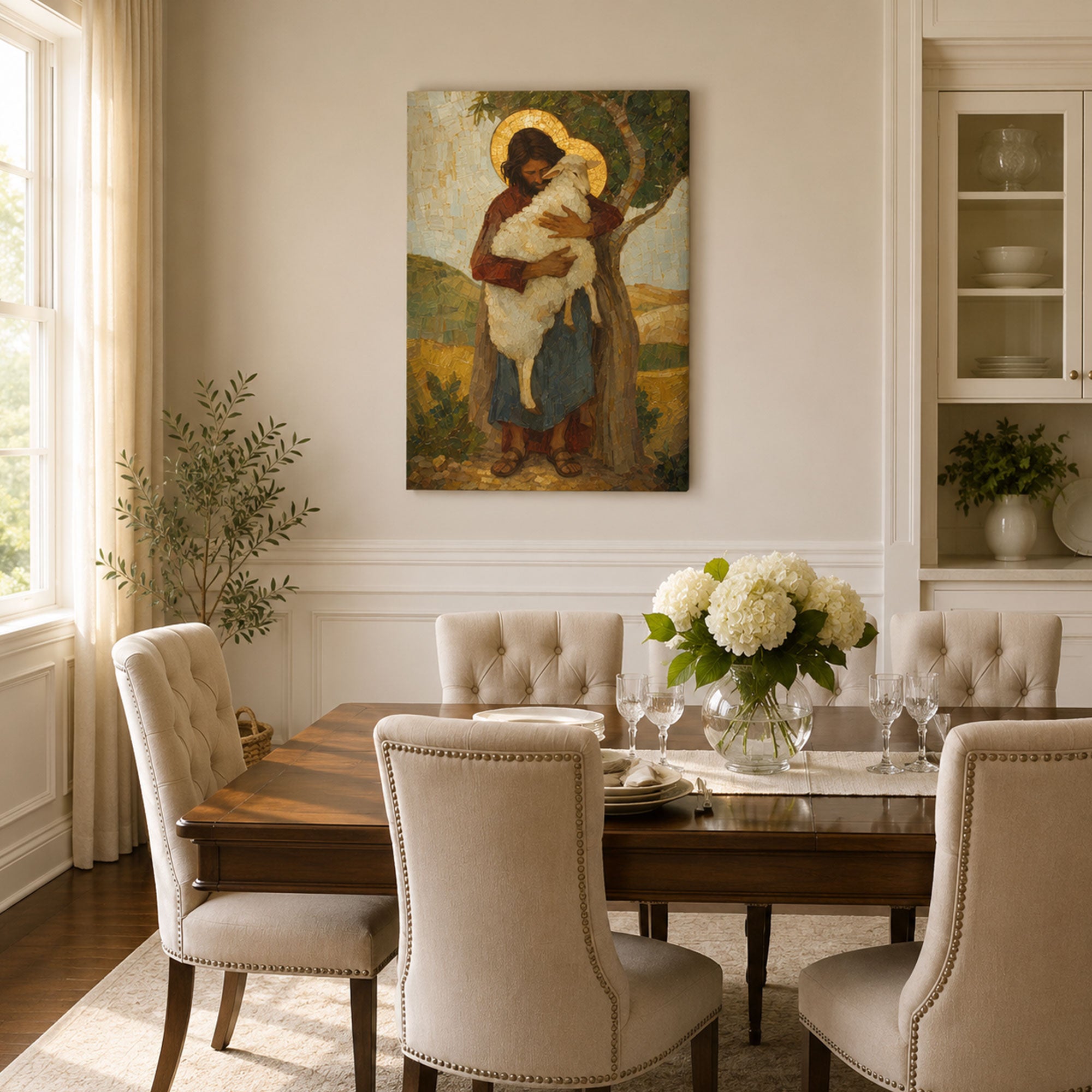 Jesus the Good Shepherd Canvas Print, Christian Home Decor