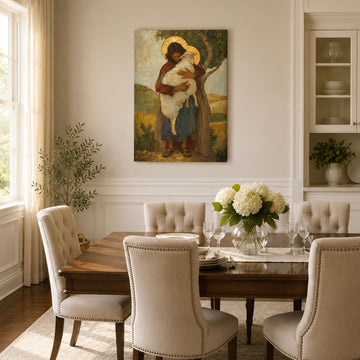 Jesus the Good Shepherd Canvas Print, Christian Home Decor