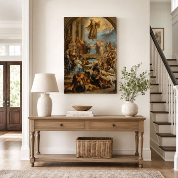 The Miracles of Saint Francis of Paola Canvas Print, Rubens Inspired Baroque Catholic Art