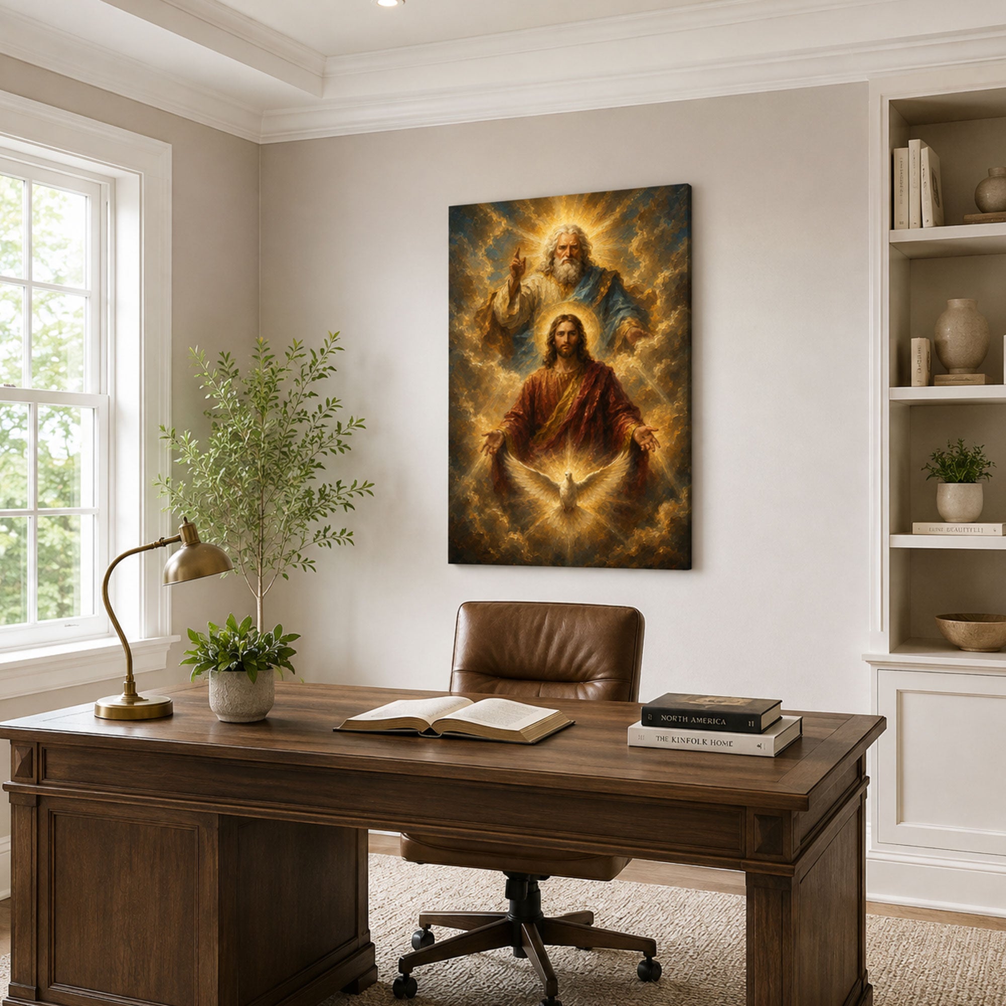 Holy Trinity Canvas Print, Father Son and Holy Spirit, Catholic Christian Wall Decor, Faith Gift