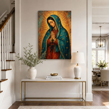 Our Lady of Guadalupe Prayer Canvas Print, Virgin Mary Catholic Wall Decor, Marian Faith Gift