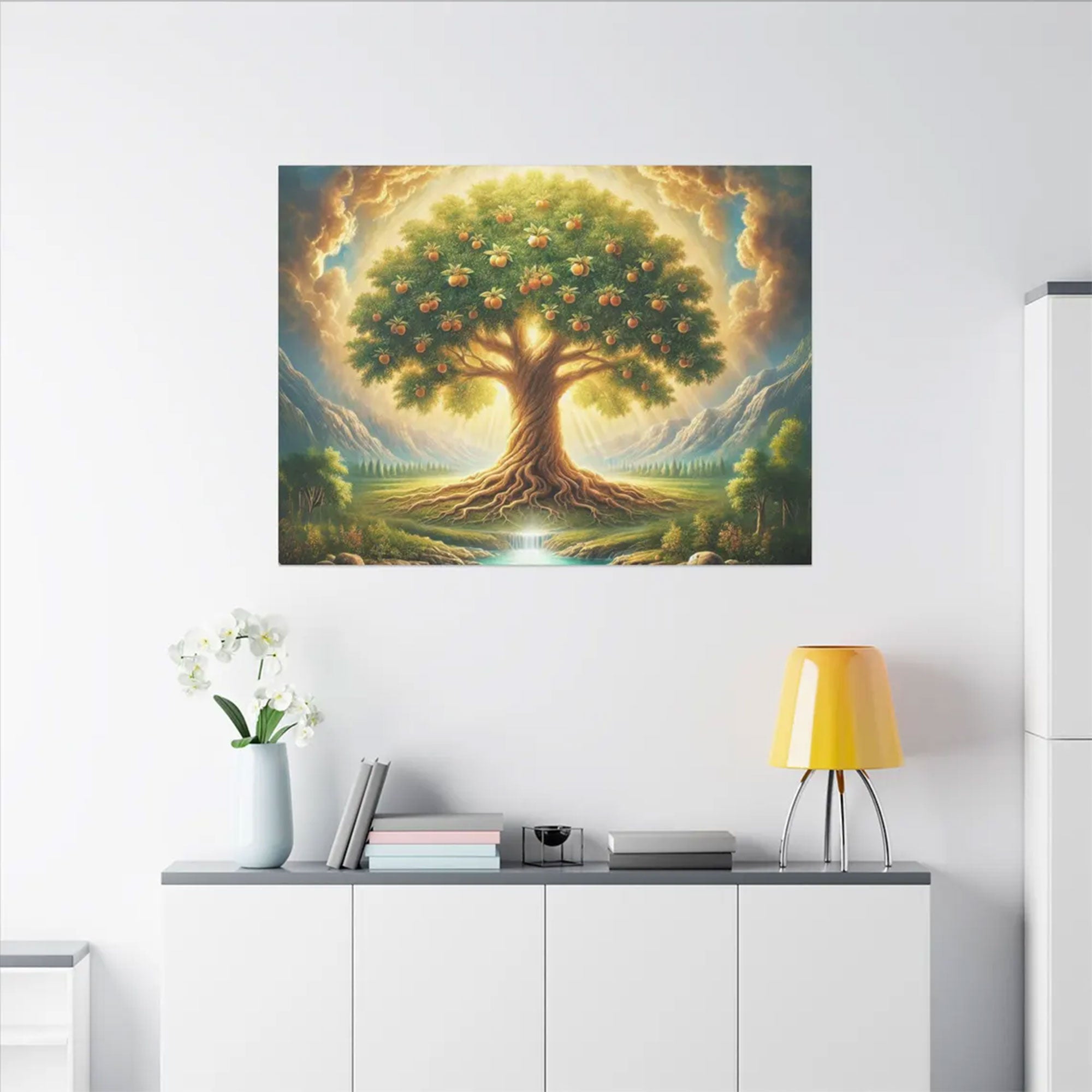 Tree of Life Canvas Wall Art, Biblical Christian Decor, Spiritual Faith Home Decoration