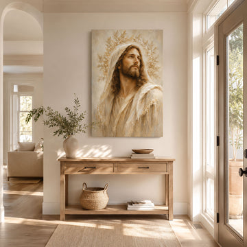 Jesus Christ Portrait Canvas Print, Prince of Peace Christian Wall Decor, Faith Gift