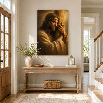 Jesus Carrying the Cross Canvas Print, Christian Home Decor
