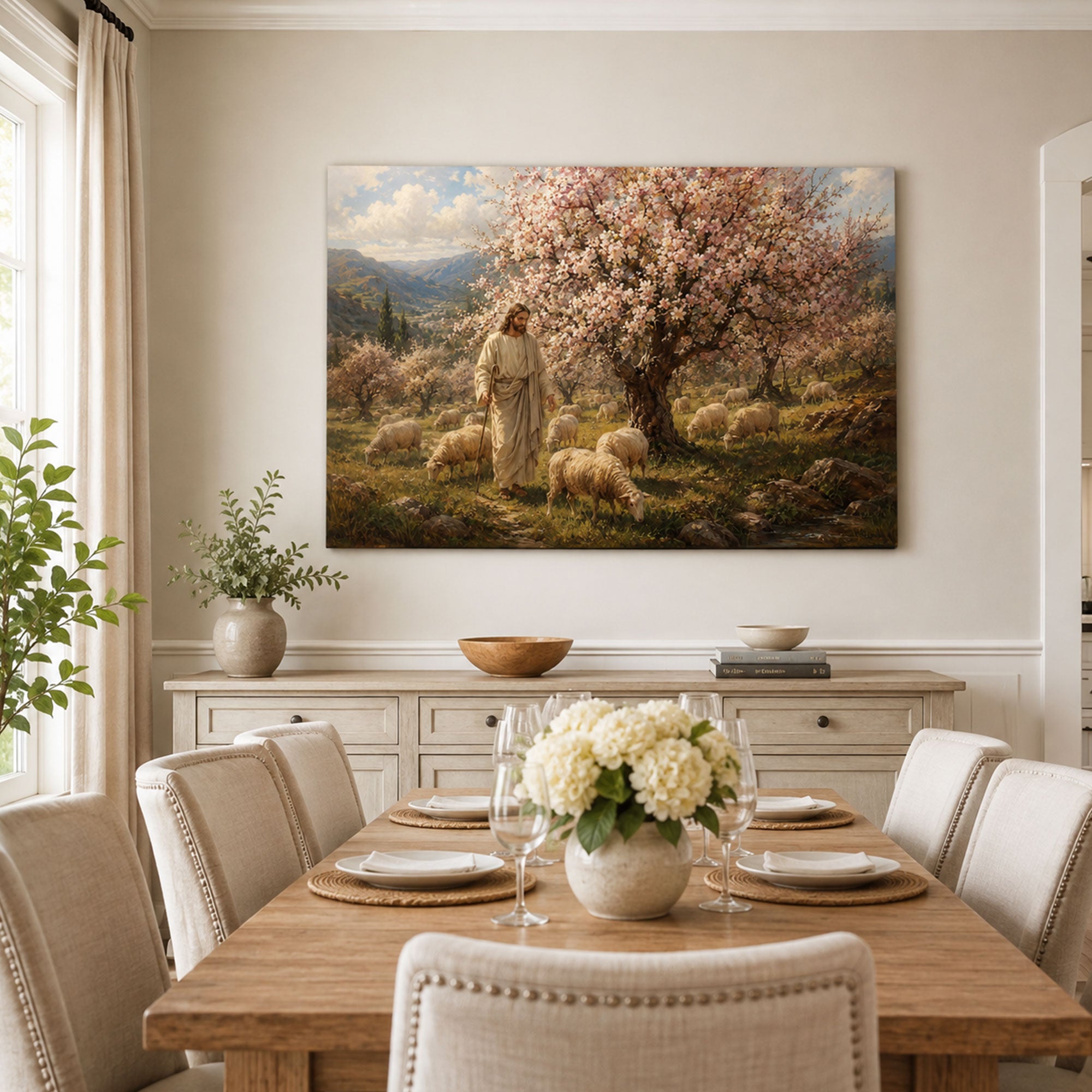 The Good Shepherd Jesus Canvas Print, John 10:11 Christian Wall Decor, Faith Gift