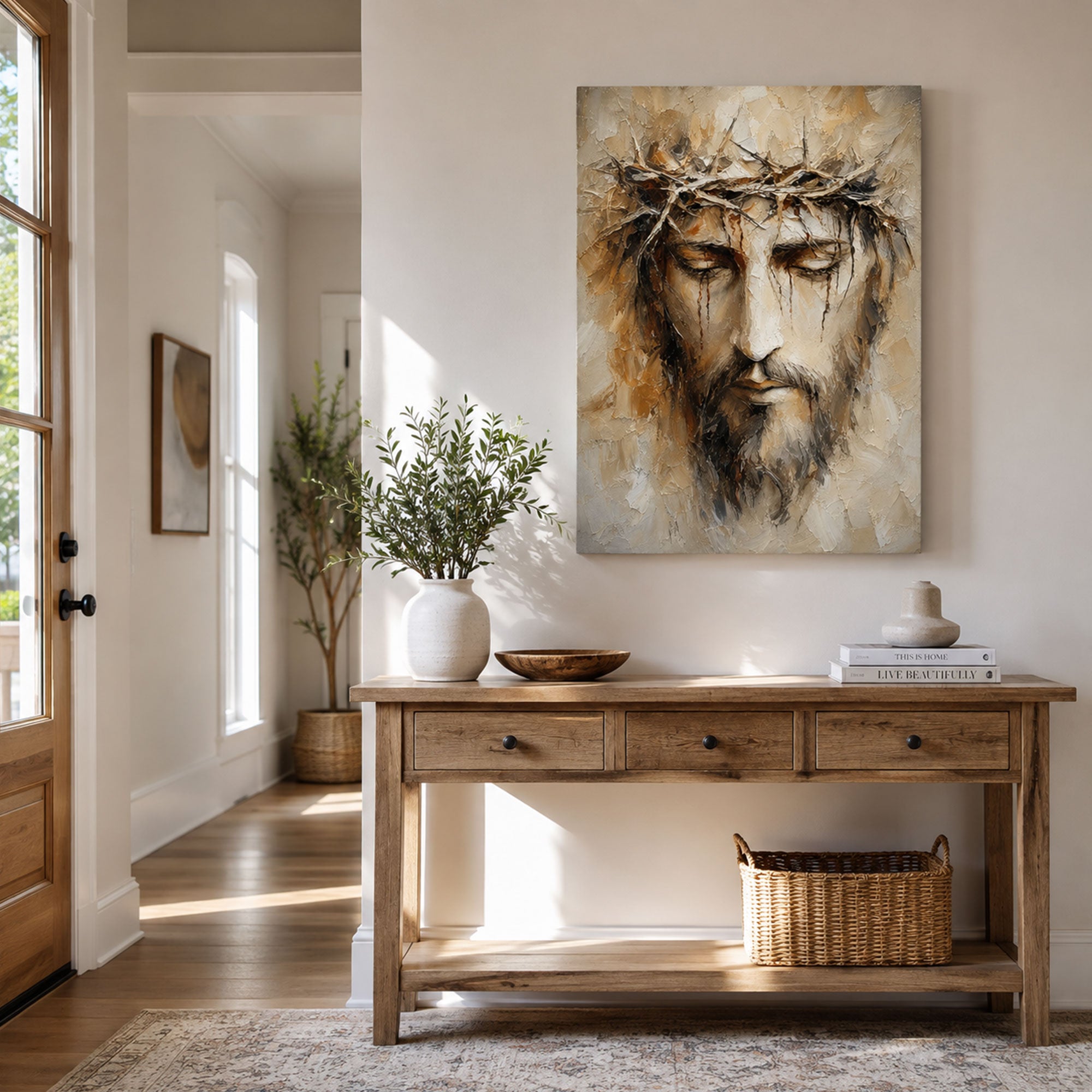 Jesus Crown of Thorns Canvas Print, Passion of Christ Christian Wall Decor, Faith Gift